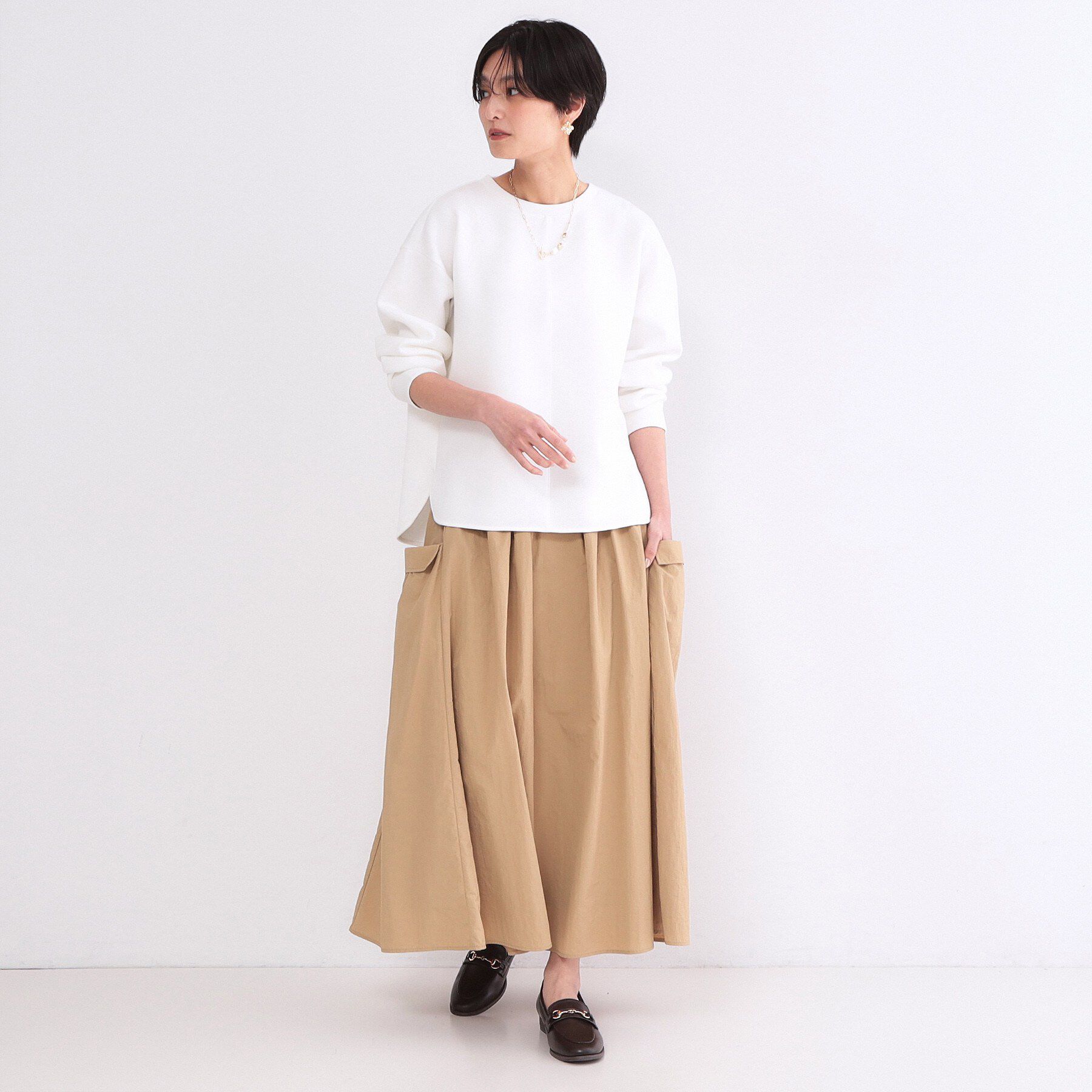 OPAQUE.CLIP「リラクシーボリュームスリーブトップス【洗濯機OK】」|Tシャツ・カットソー|