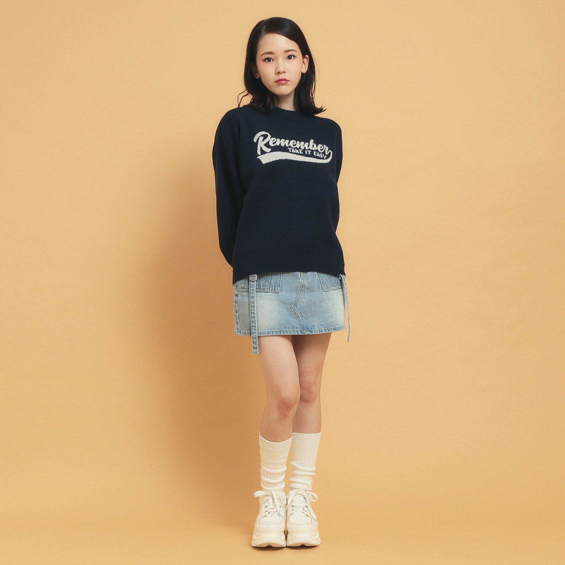 PINK-latte「【秋冬の主役級】ジャカードロゴニット」|ニット・セーター|