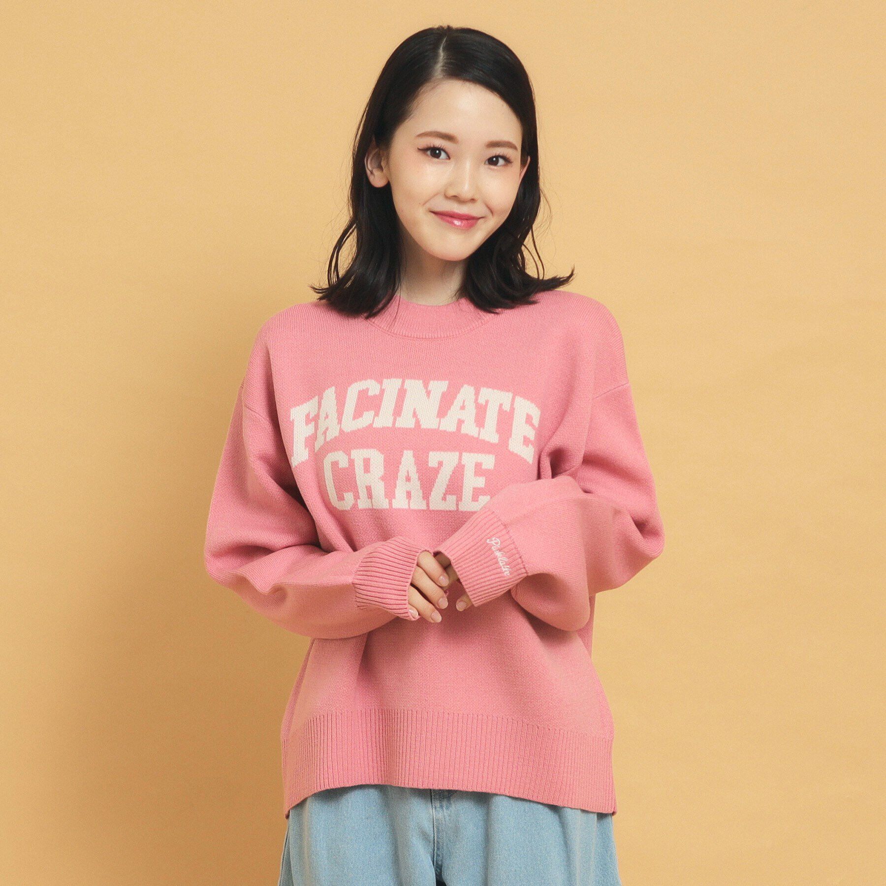 PINK-latte「【秋冬の主役級】ジャカードロゴニット」|ニット・セーター|