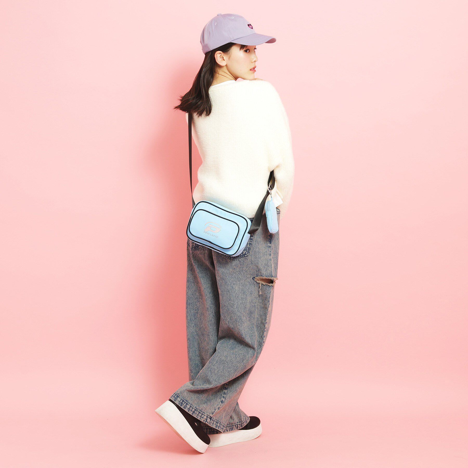 PINK-latte「パイピングスクウェアショルダー」|ショルダー・メッセンジャー|