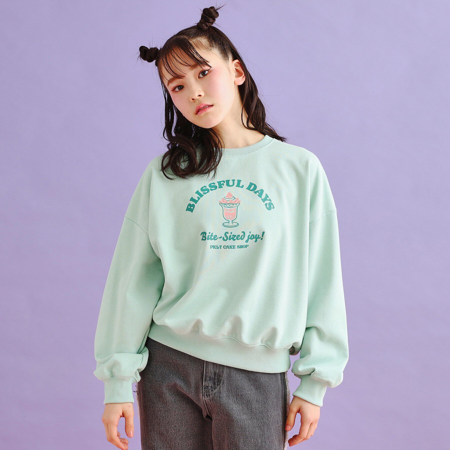 PINK-latte「裏毛スウィーツプルオーバー」|Tシャツ・カットソー|ミントグリーン(02