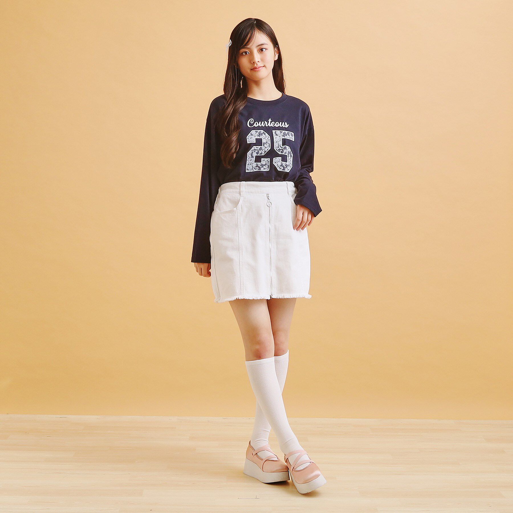 PINK-latte「リングジップ台形スカート」|スカート|