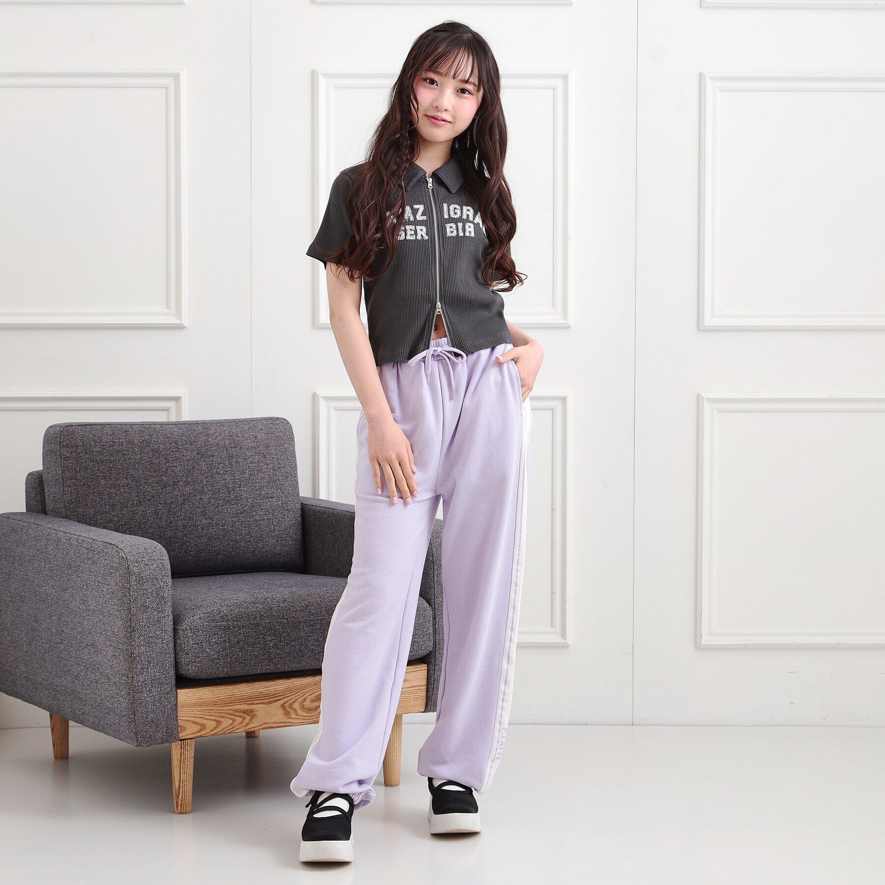 PINK-latte「ミニ裏毛サイド切替パンツ」|その他|