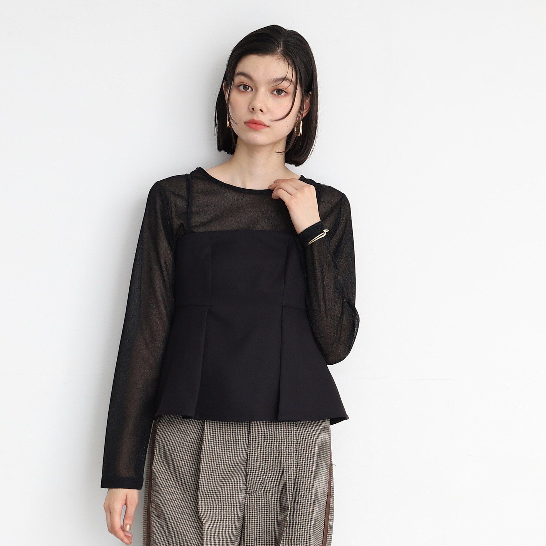 THE SHOP TK「【セットアップ可/洗える】パウダリーツイルビスチェ」|キャミソール|