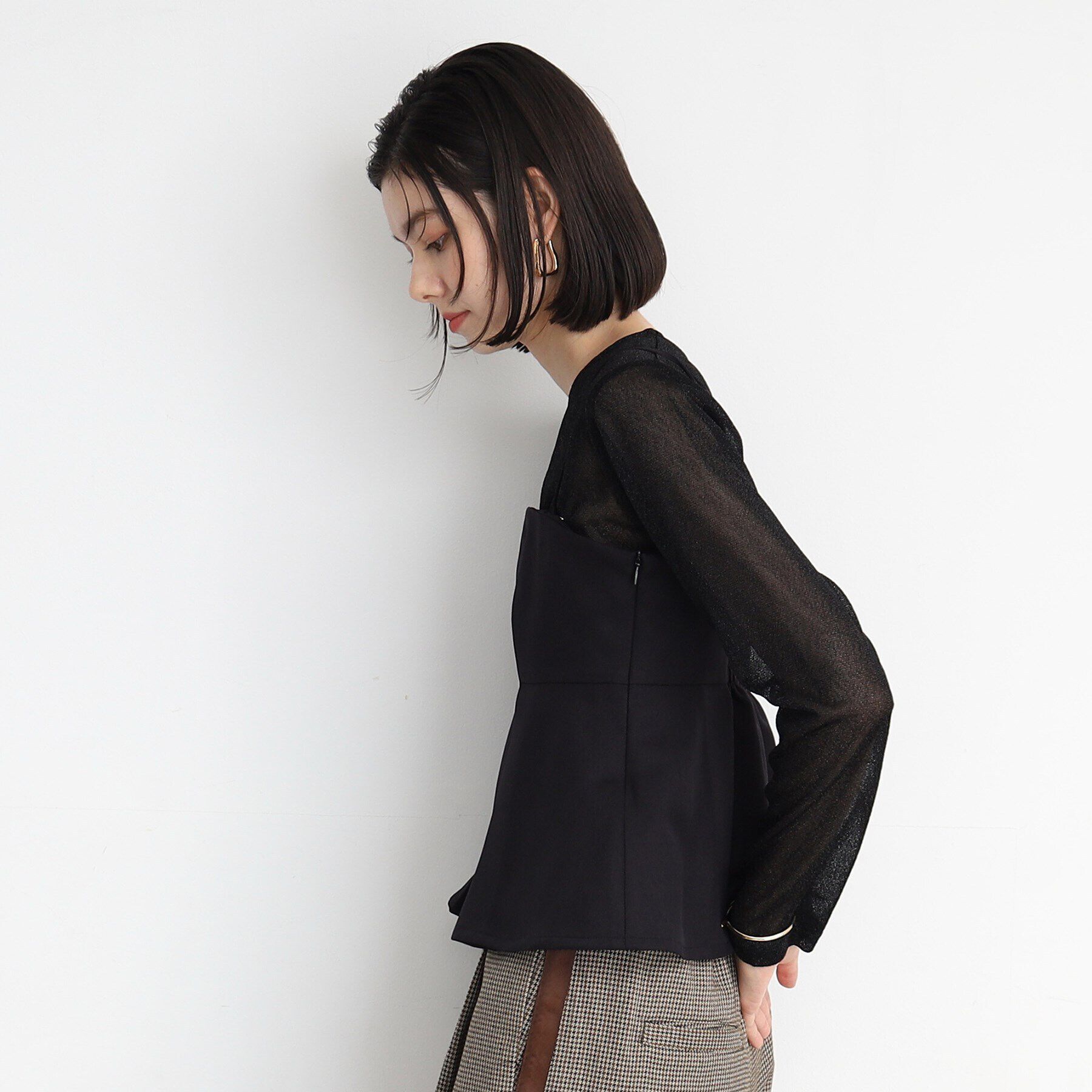 THE SHOP TK「【セットアップ可/洗える】パウダリーツイルビスチェ」|キャミソール|