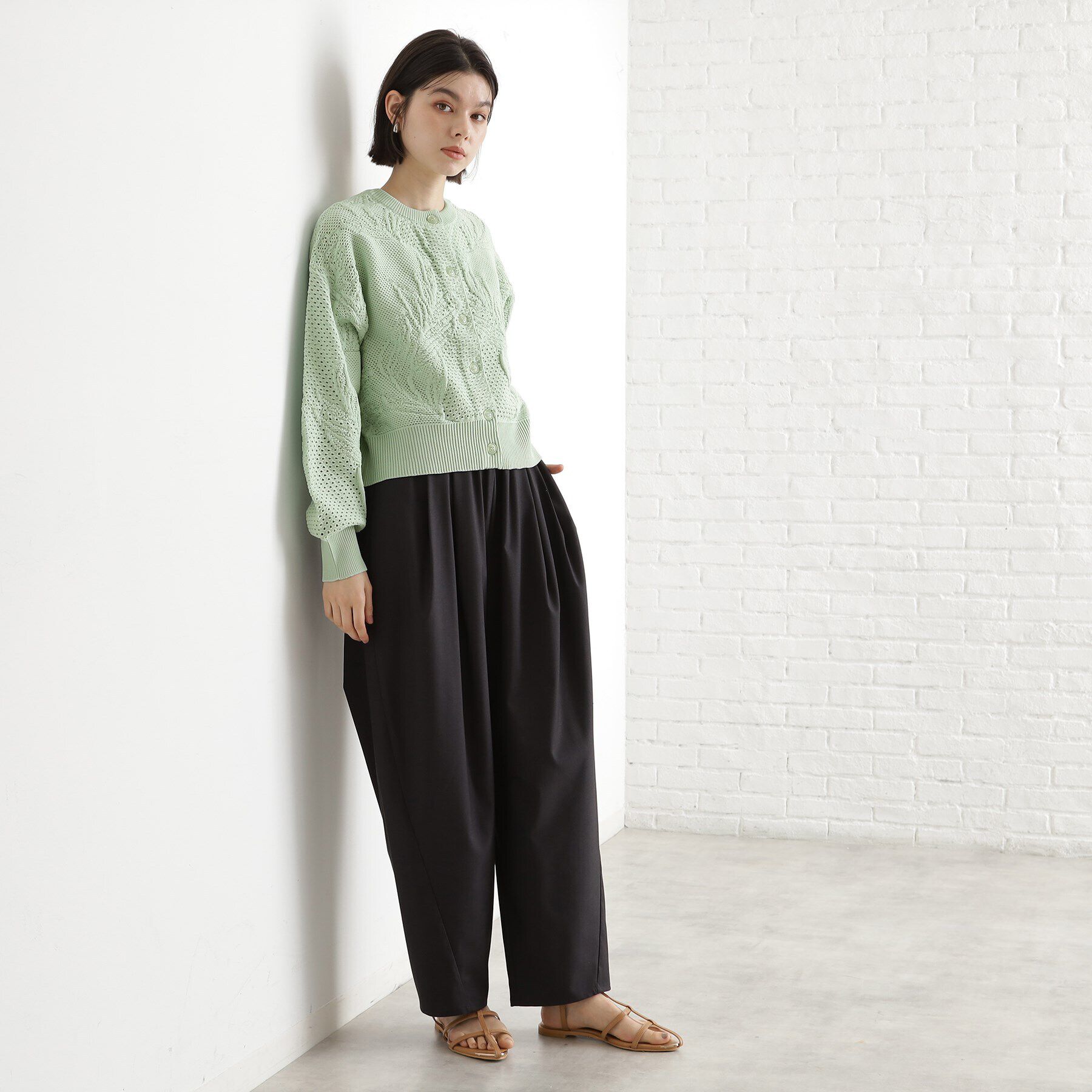 THE SHOP TK「レース編みカーディガン【前後2WAY】」|ニット・セーター|