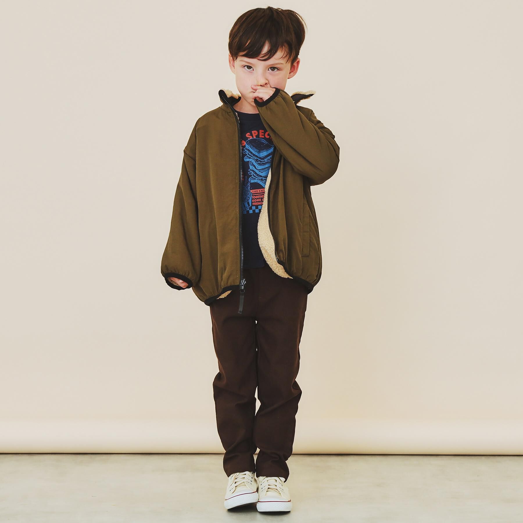 THE SHOP TK「【110－160】ボアリバーシブブルゾン/洗濯機OK」|ブルゾン・スタジャン|