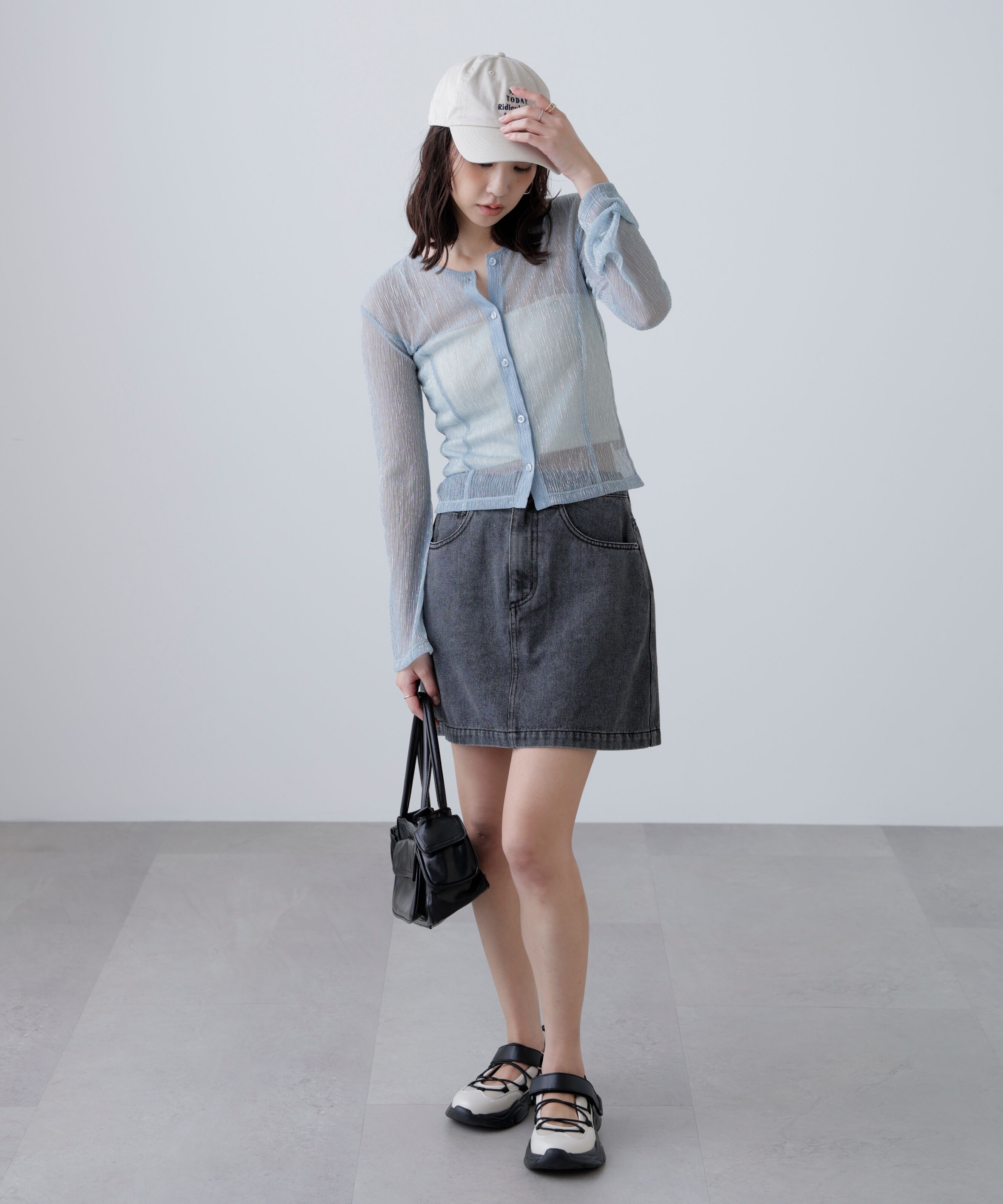  「ラメシアー楊柳カットソーカーディガン」|Tシャツ・カットソー|