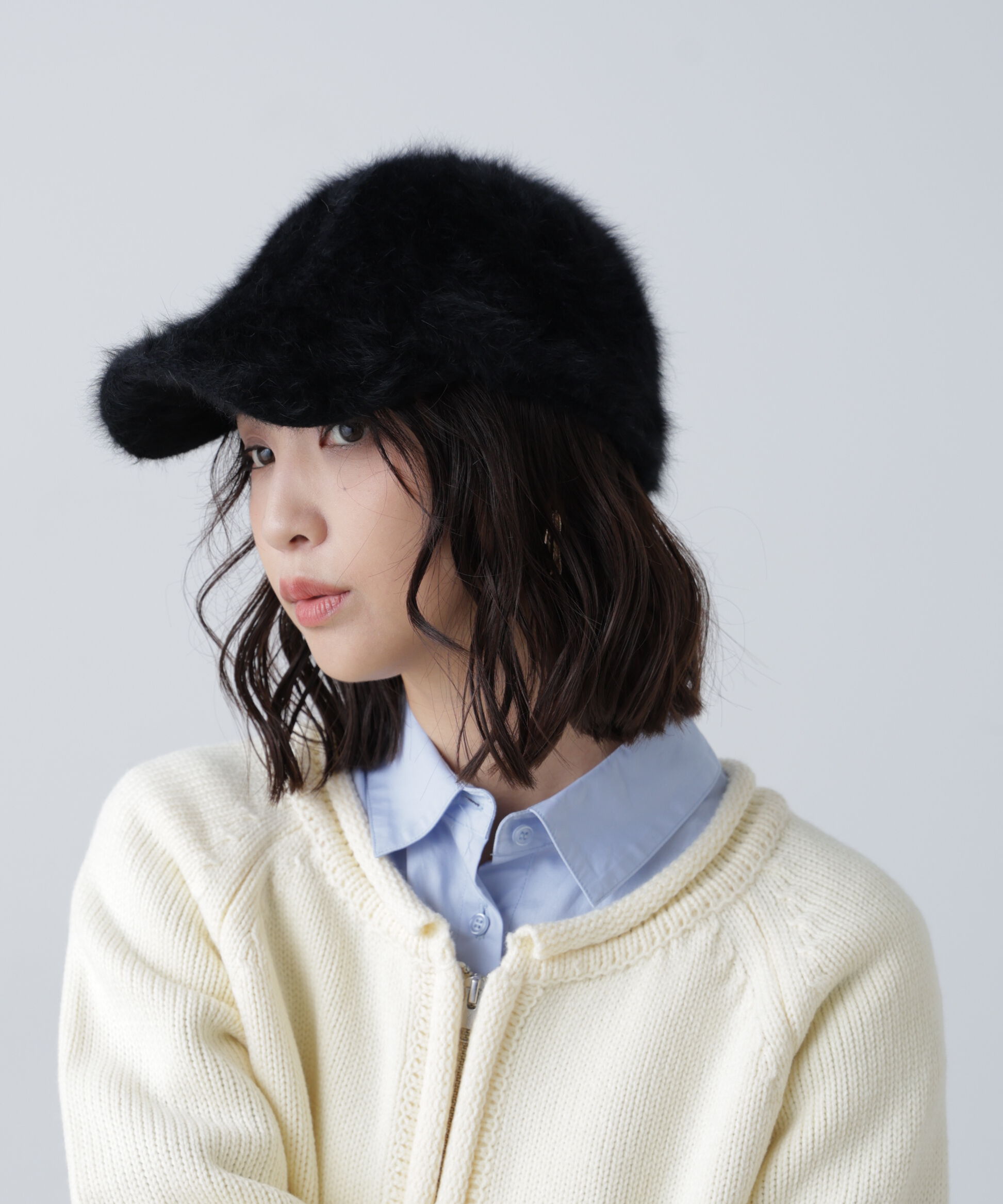  「シャギーキャップ」|ソックス|ブラック