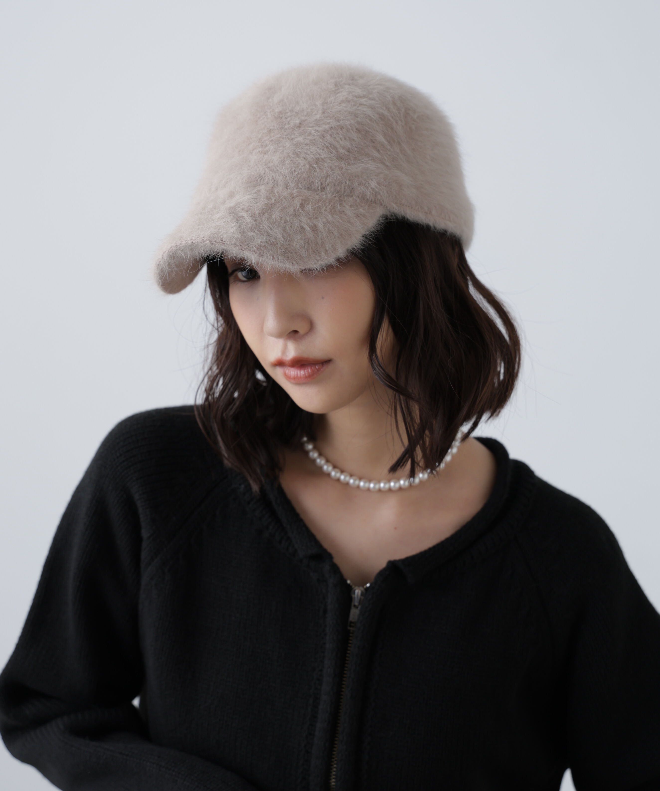  「シャギーキャップ」|ソックス|グレージュ