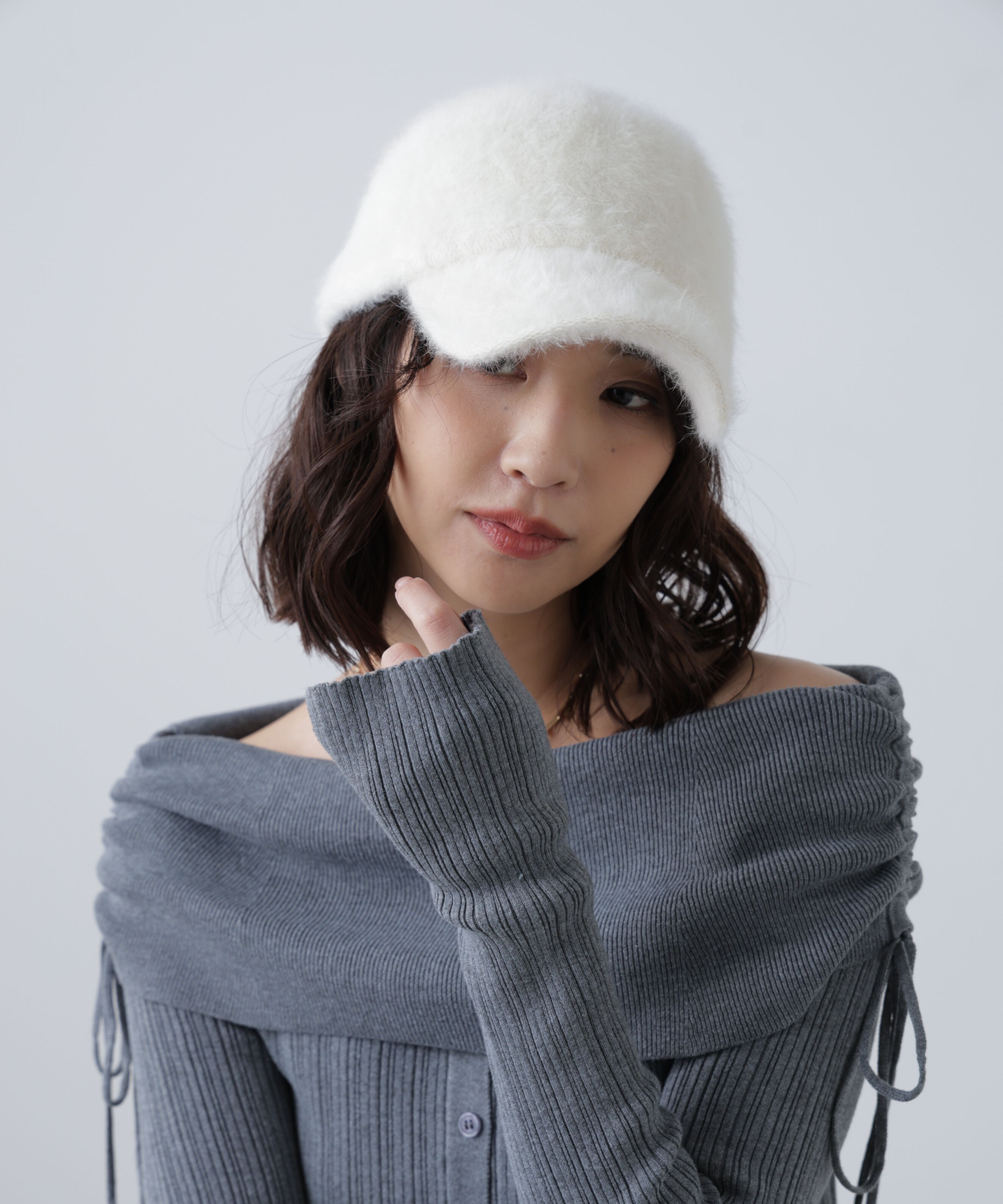  「シャギーキャップ」|ソックス|ホワイト