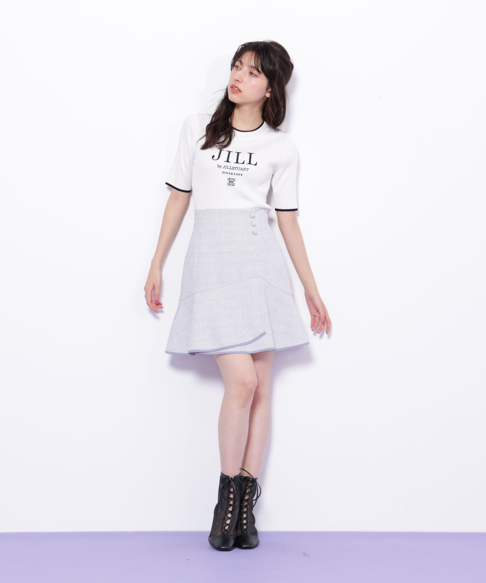  「ロゴ刺繍コンパクトリブニット」|ニット・セーター|