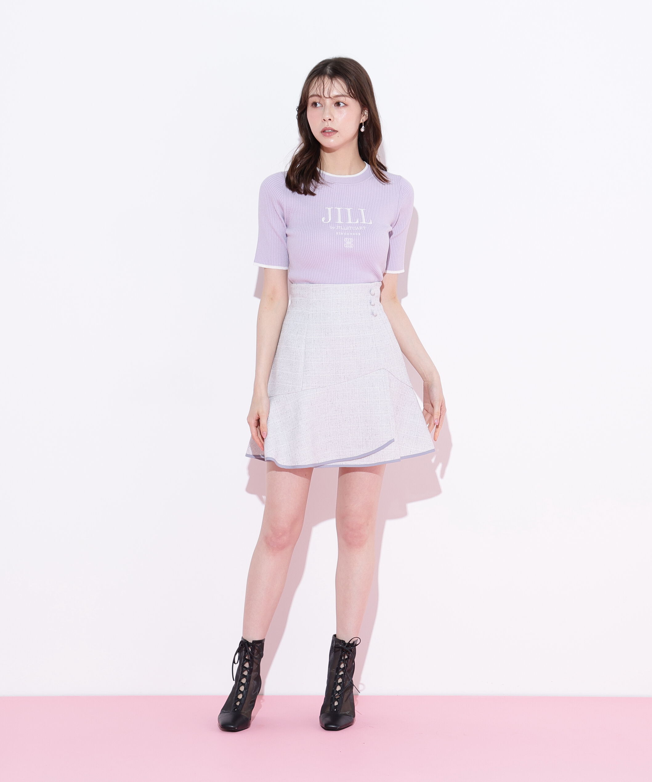  「ロゴ刺繍コンパクトリブニット」|ニット・セーター|