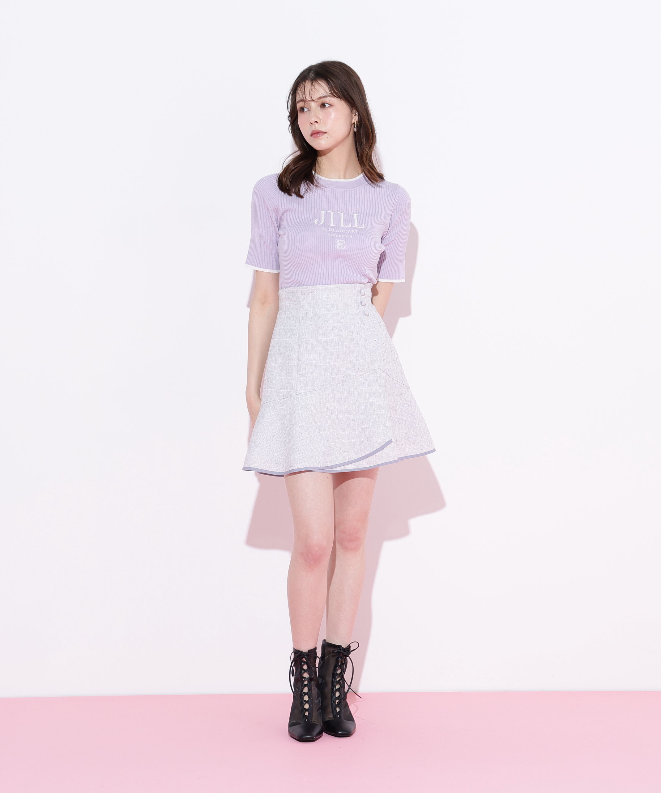  「ロゴ刺繍コンパクトリブニット」|ニット・セーター|