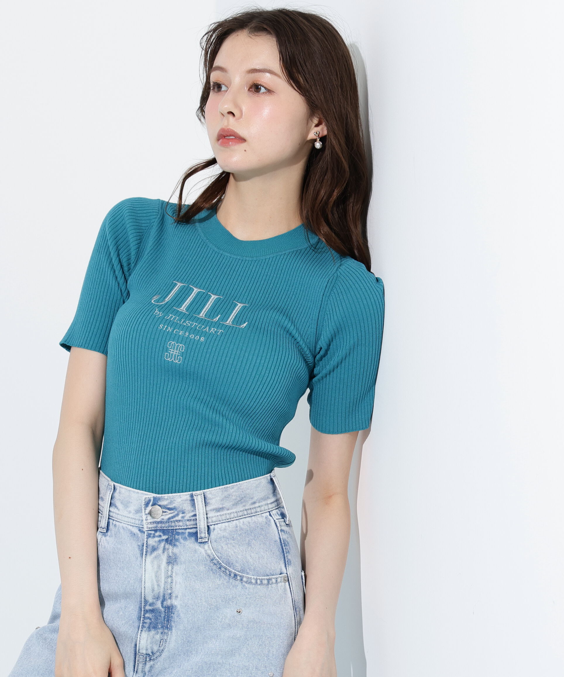  「ロゴ刺繍コンパクトリブニット」|ニット・セーター|