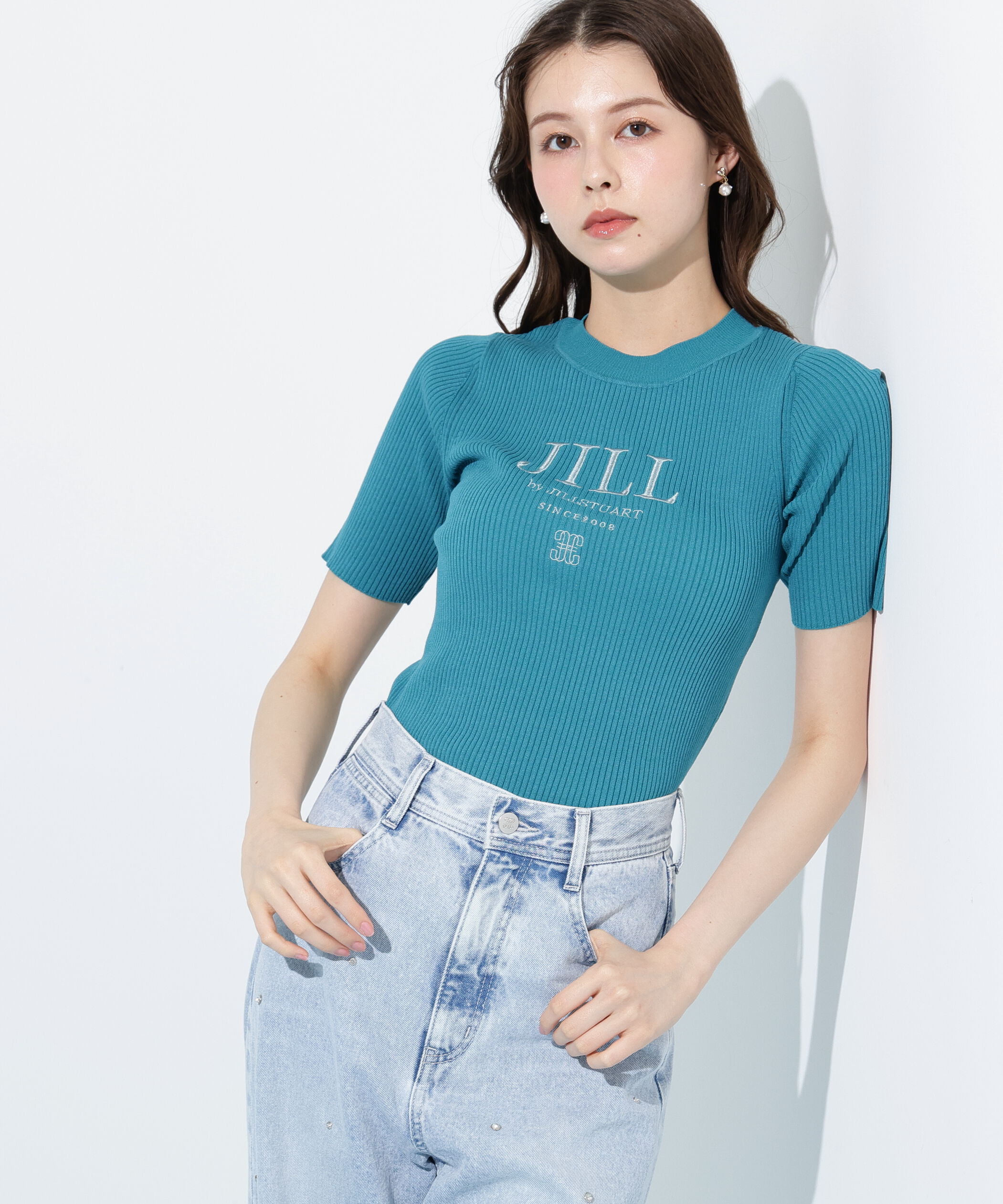  「ロゴ刺繍コンパクトリブニット」|ニット・セーター|