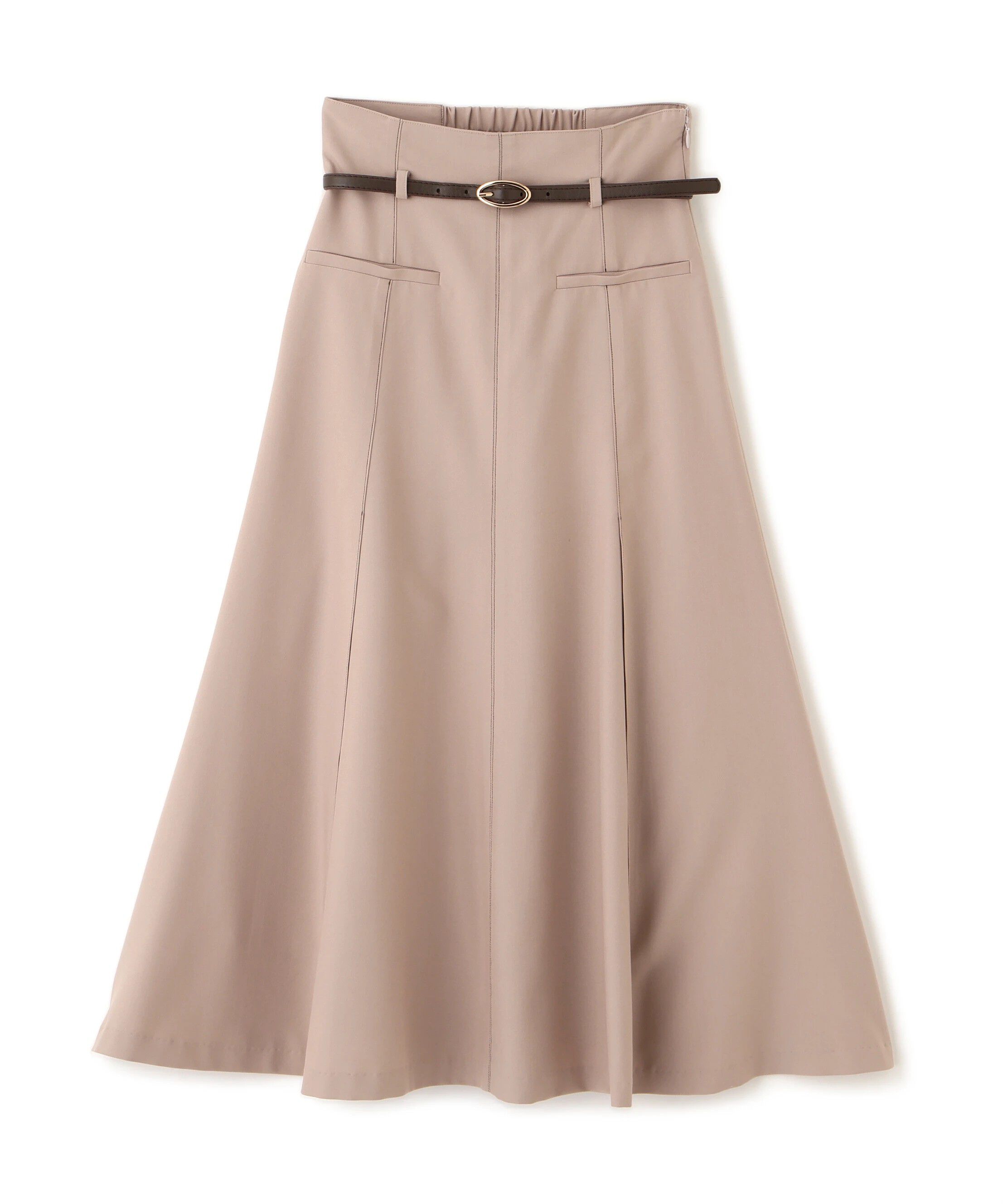  「細ベルト付きセミフレアスカート」|スカート|