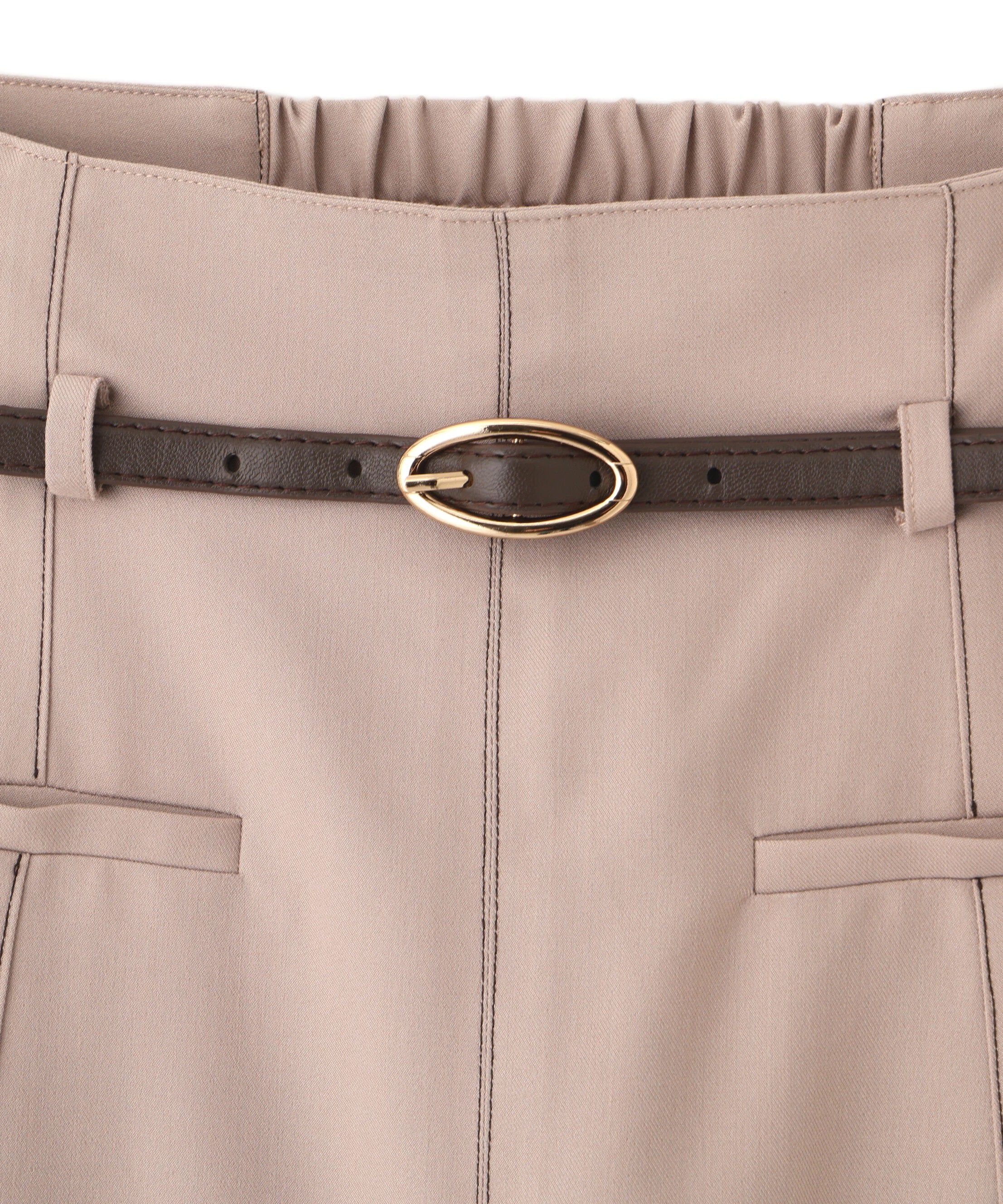  「細ベルト付きセミフレアスカート」|スカート|