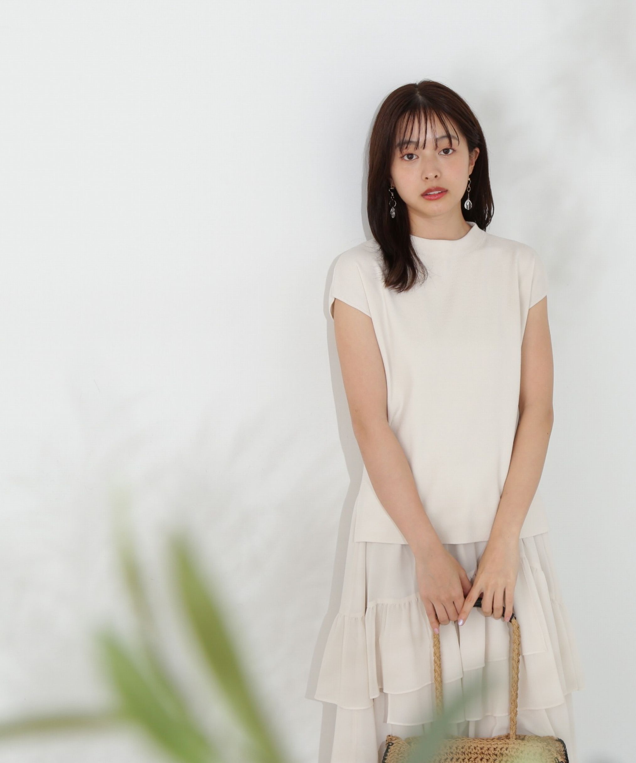 PROPORTION BODY DRESSING「ボトルネックニットチュニック」|ニット・セーター|エクリュ1