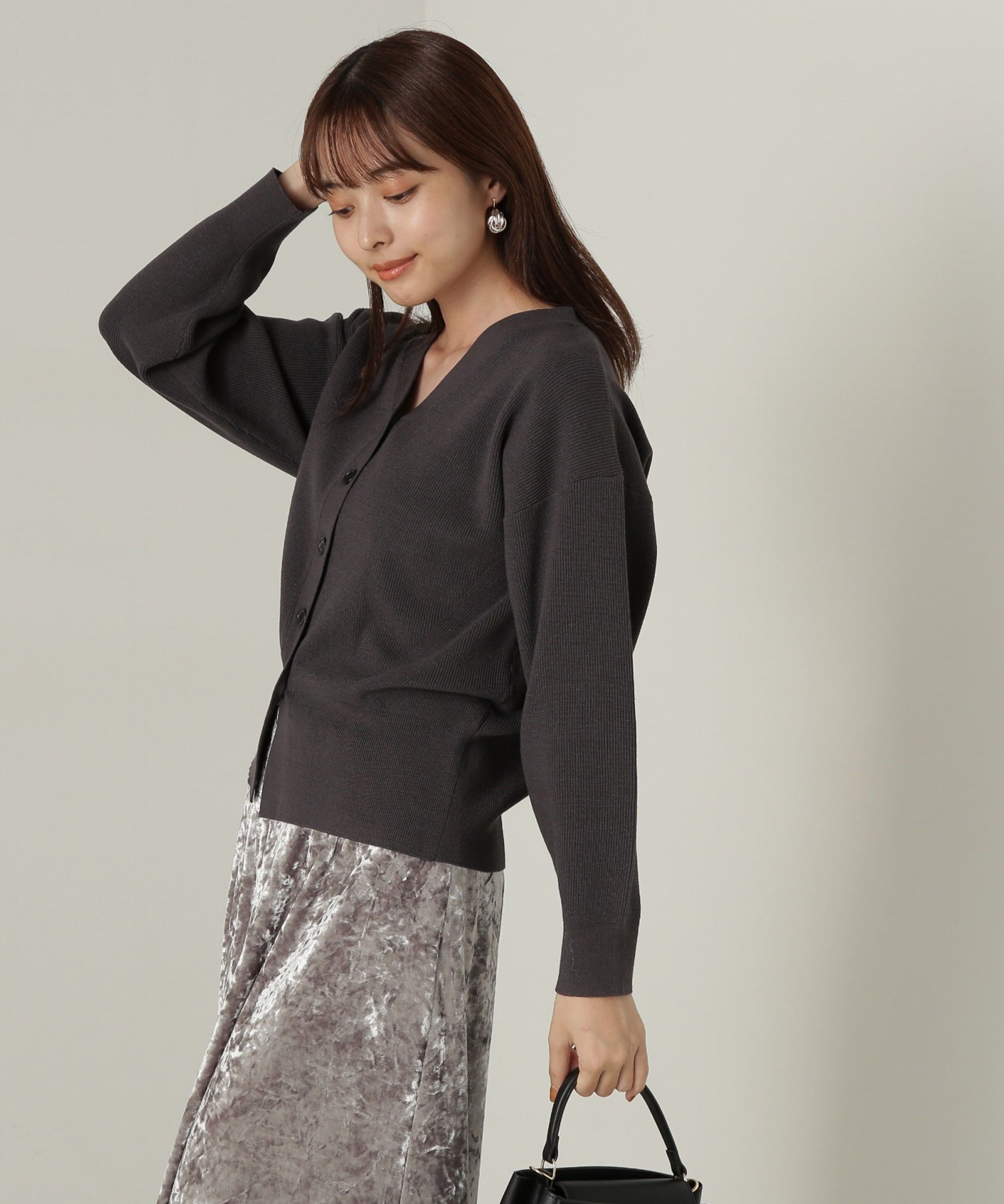 PROPORTION BODY DRESSING「ドロップショルダーカーデ　24AW」|カーディガン|