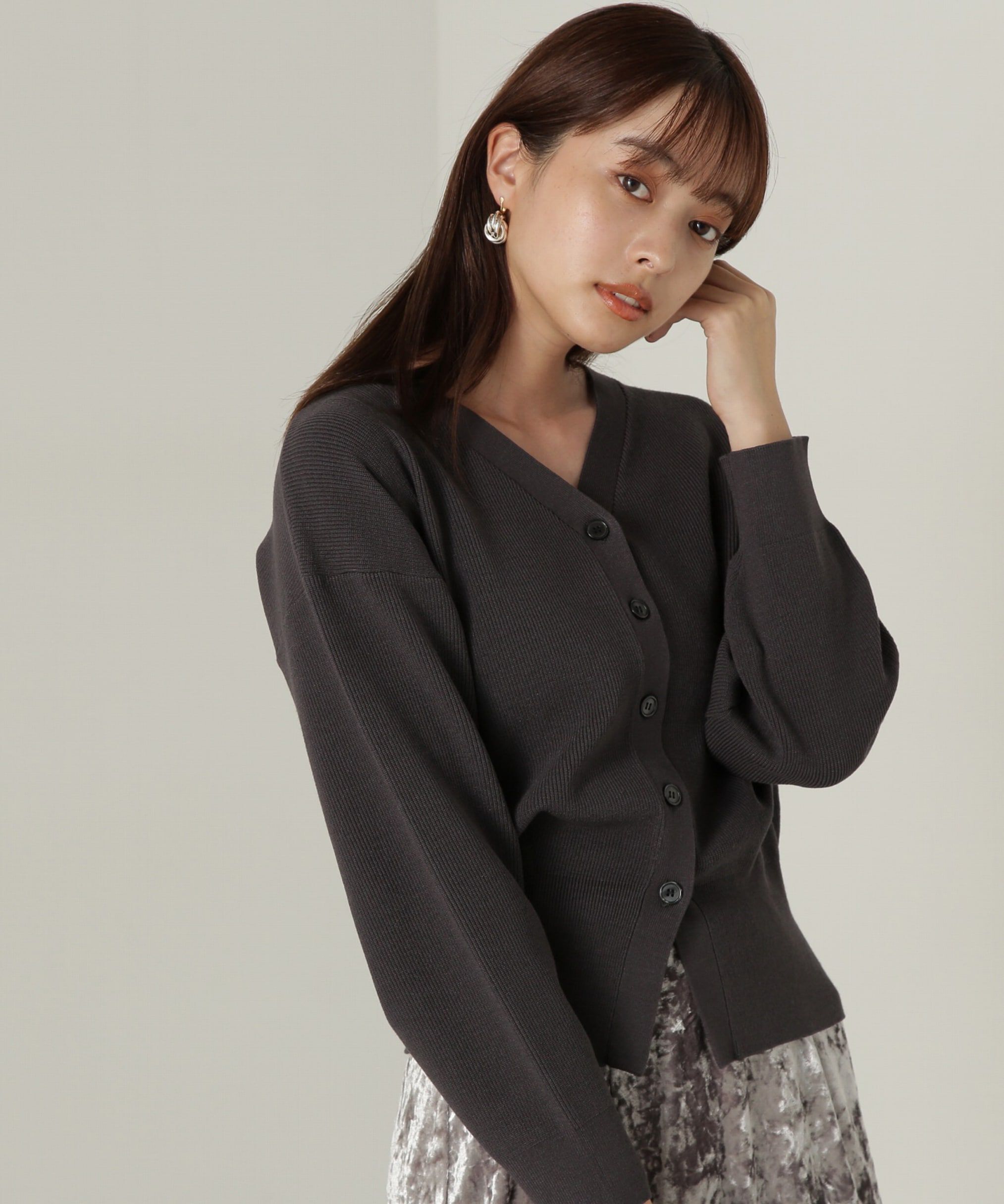 PROPORTION BODY DRESSING「ドロップショルダーカーデ　24AW」|カーディガン|