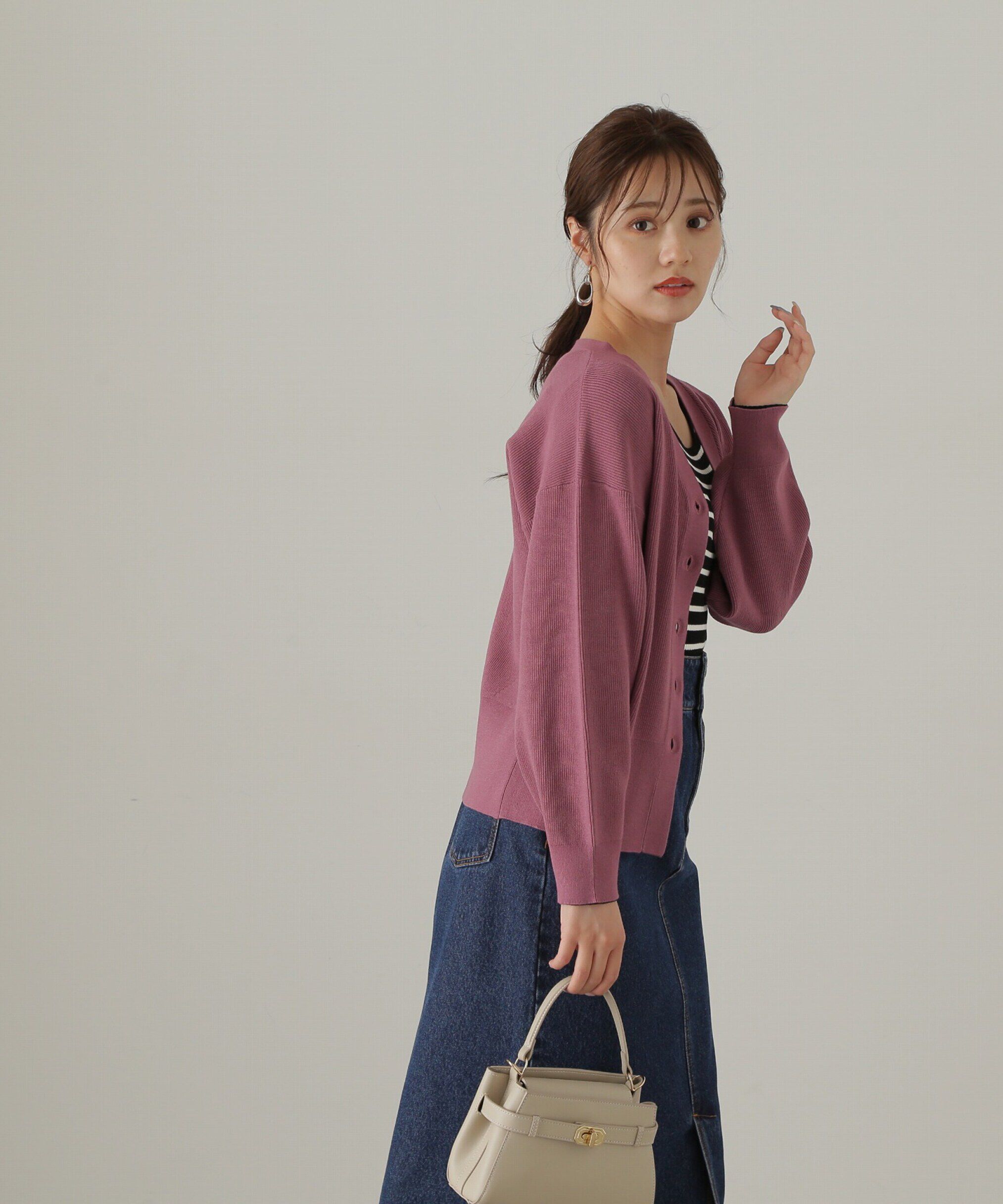 PROPORTION BODY DRESSING「ドロップショルダーカーデ　24AW」|カーディガン|