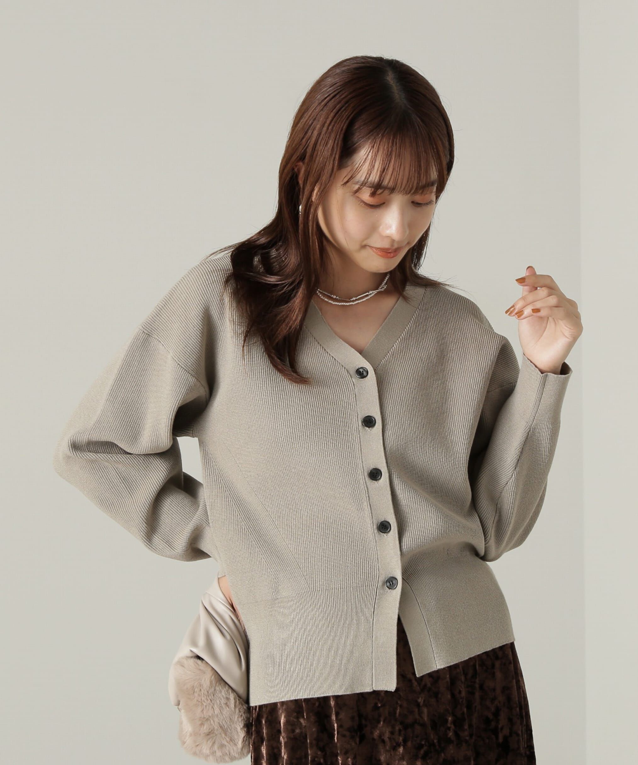 PROPORTION BODY DRESSING「ドロップショルダーカーデ　24AW」|カーディガン|