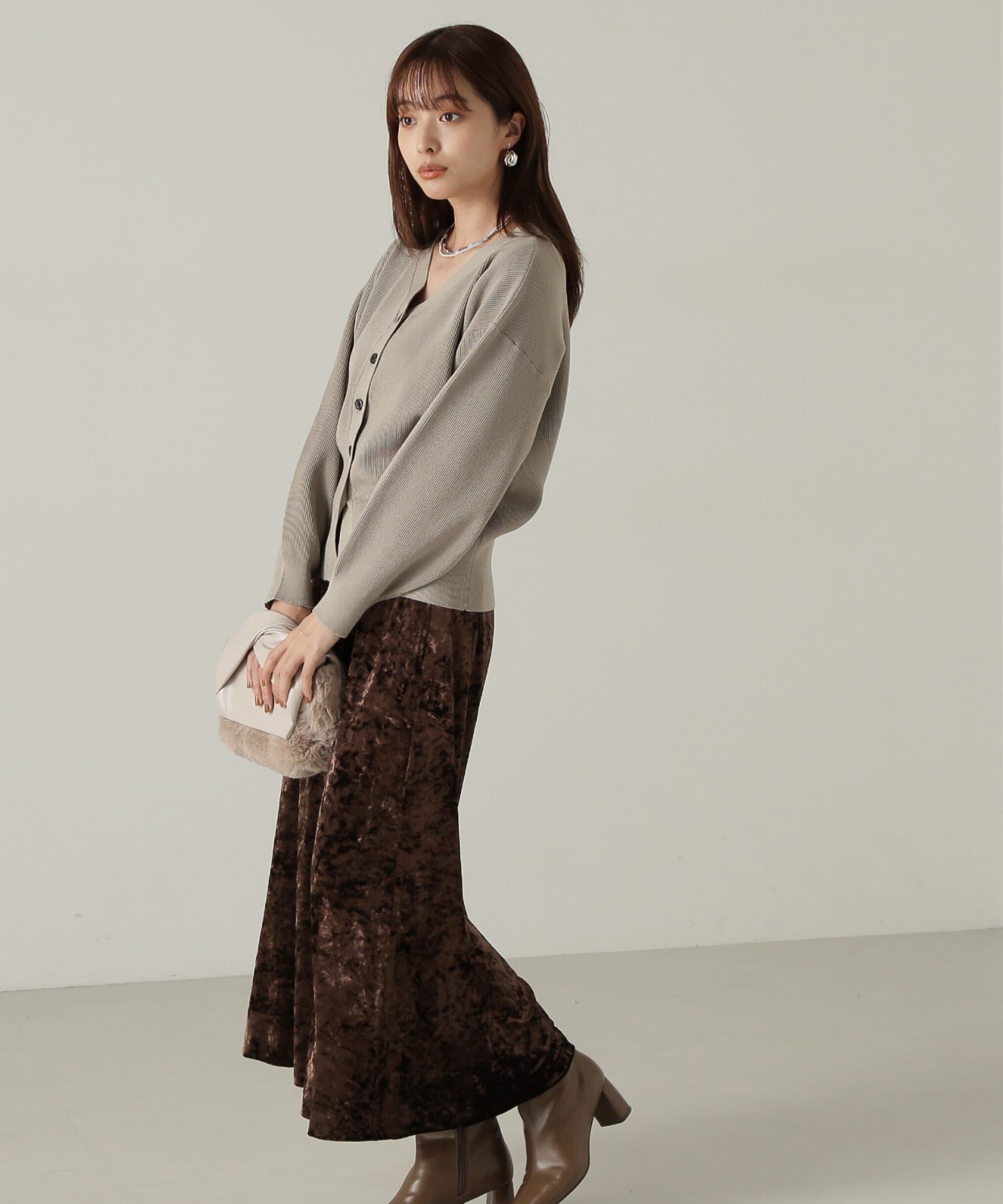 PROPORTION BODY DRESSING「ドロップショルダーカーデ　24AW」|カーディガン|