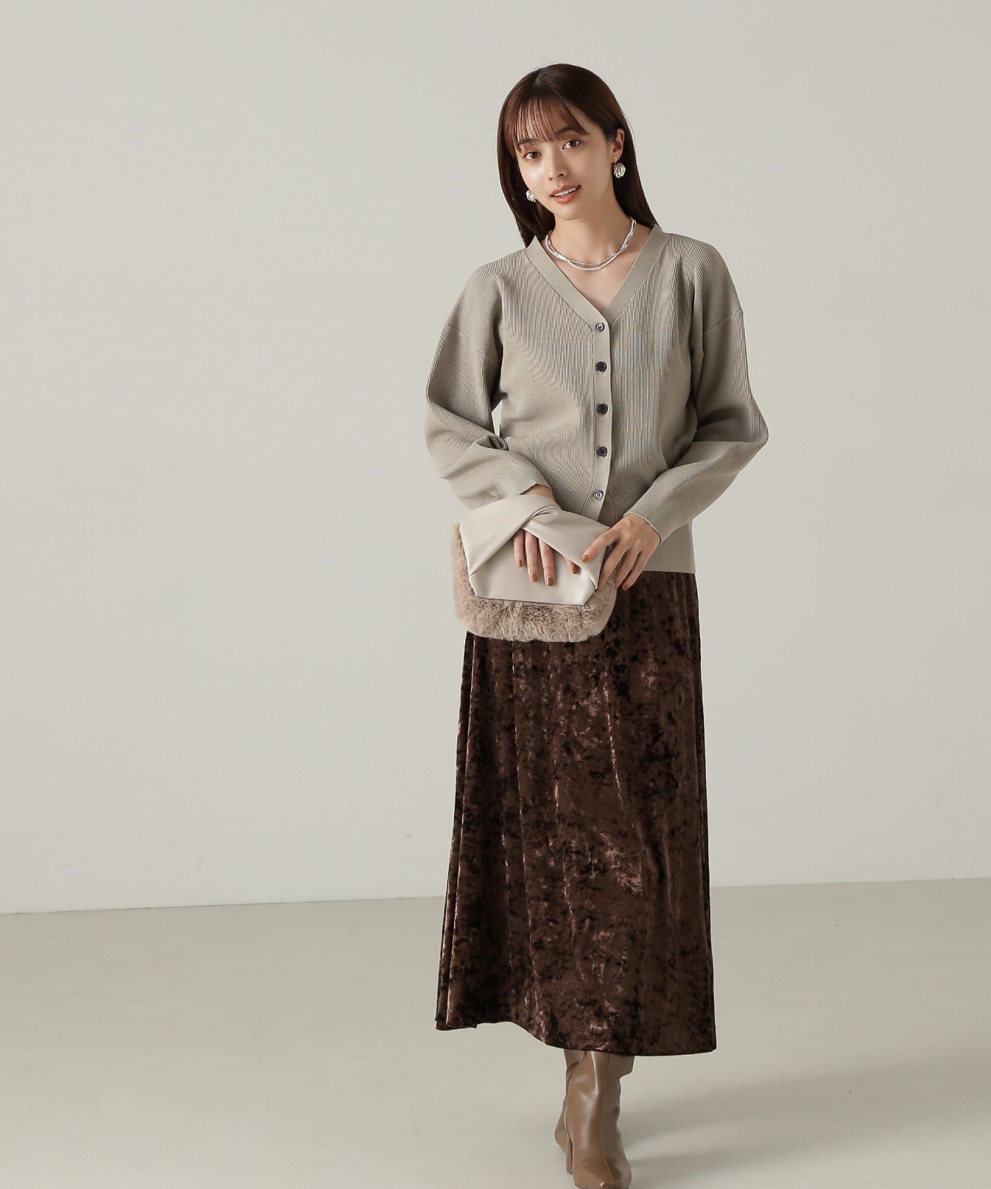 PROPORTION BODY DRESSING「ドロップショルダーカーデ　24AW」|カーディガン|