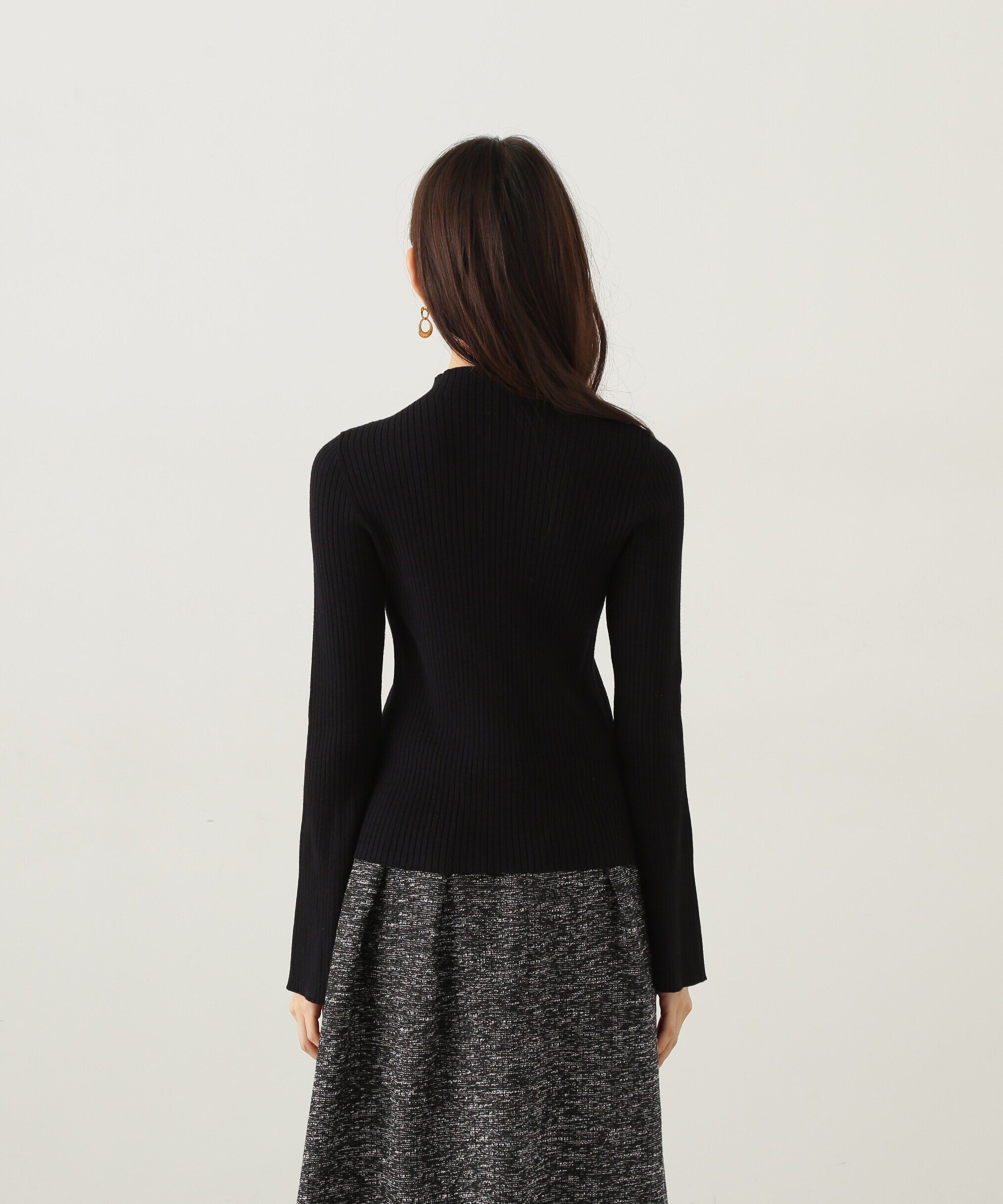 PROPORTION BODY DRESSING「パールボタンモックネックリブニット　24AW」|ニット・セーター|