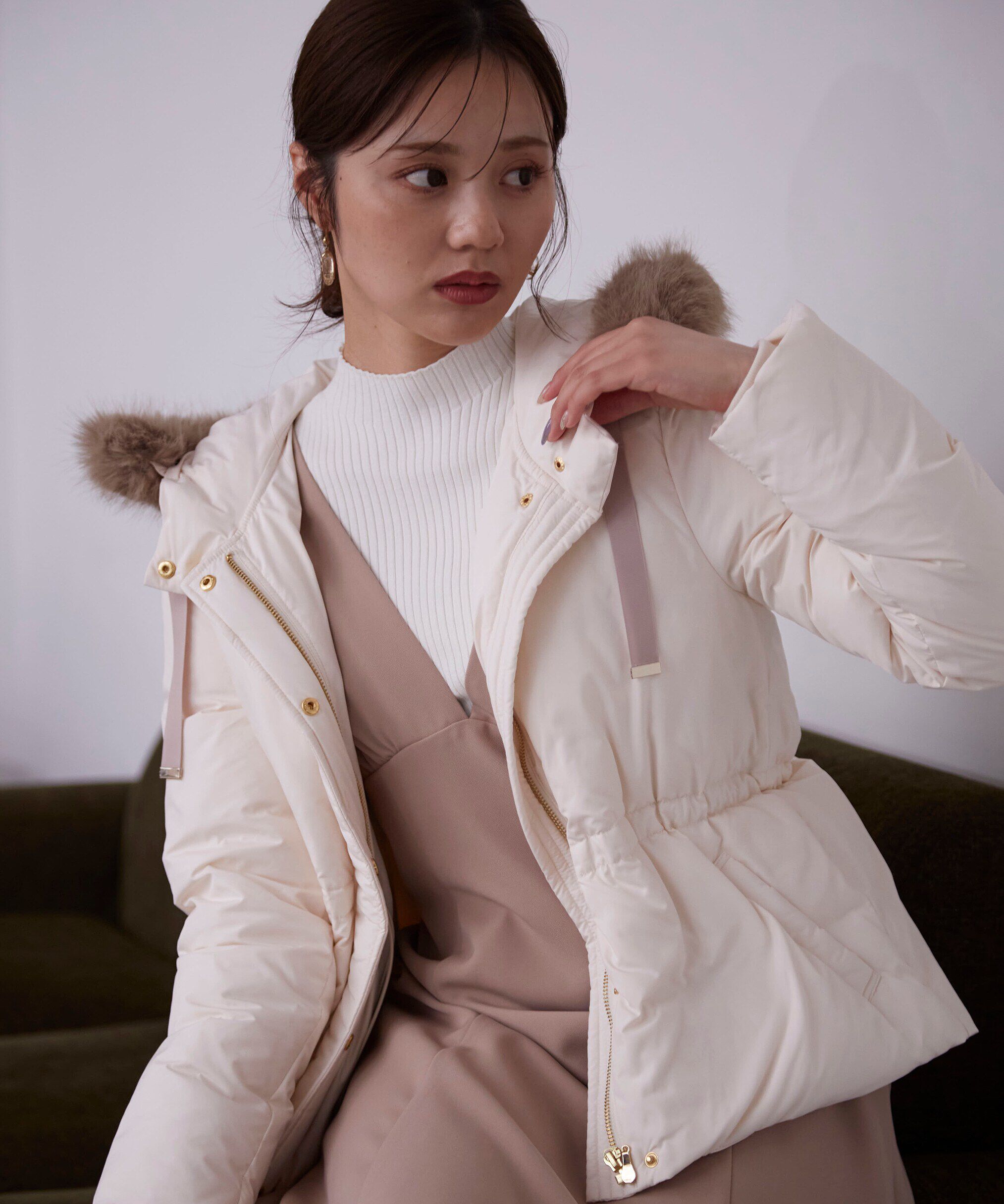 PROPORTION BODY DRESSING「パールボタンモックネックリブニット　24AW」|ニット・セーター|