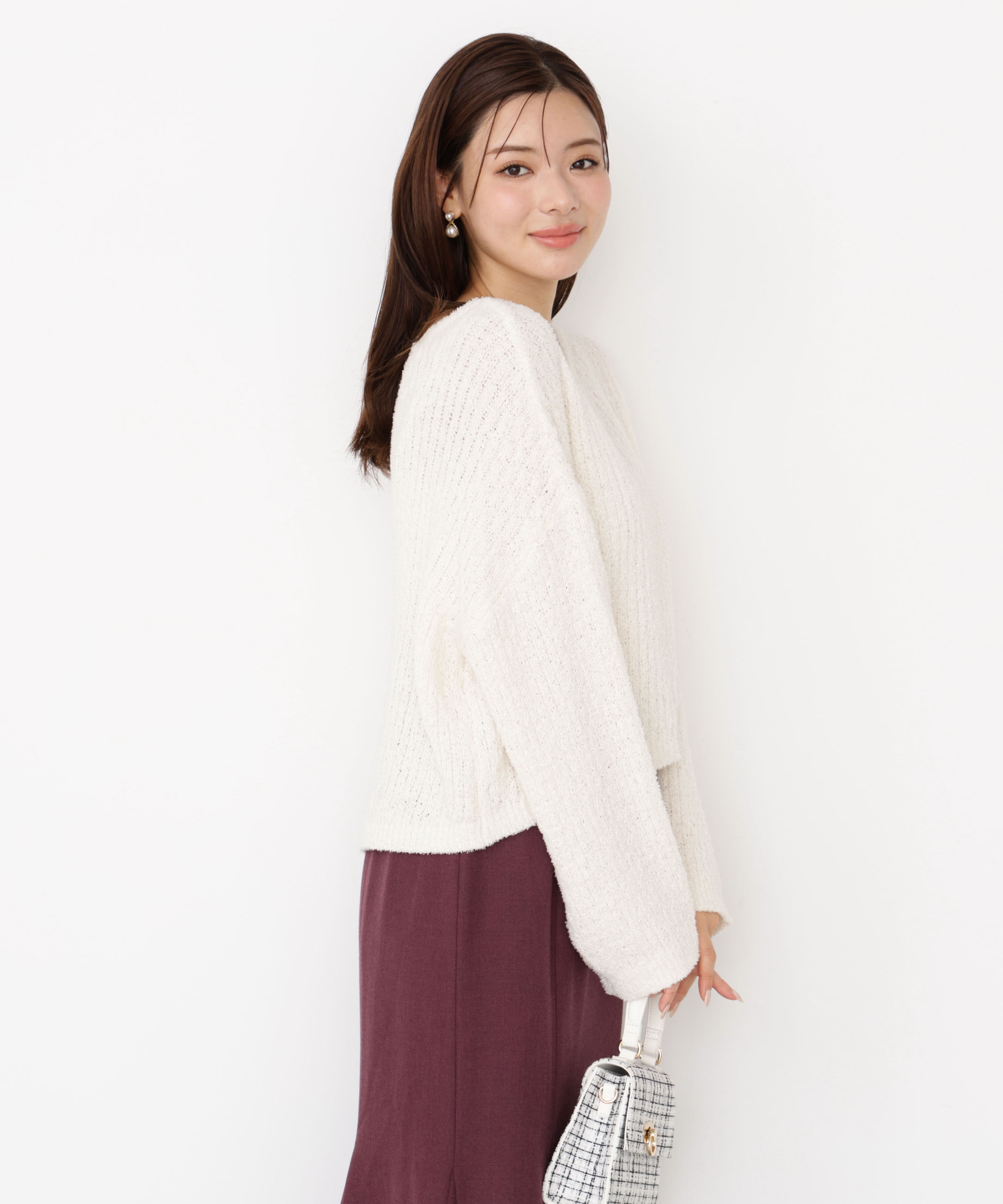 PROPORTION BODY DRESSING「フィルムモール短丈ニット 25AW」|ニット・セーター|