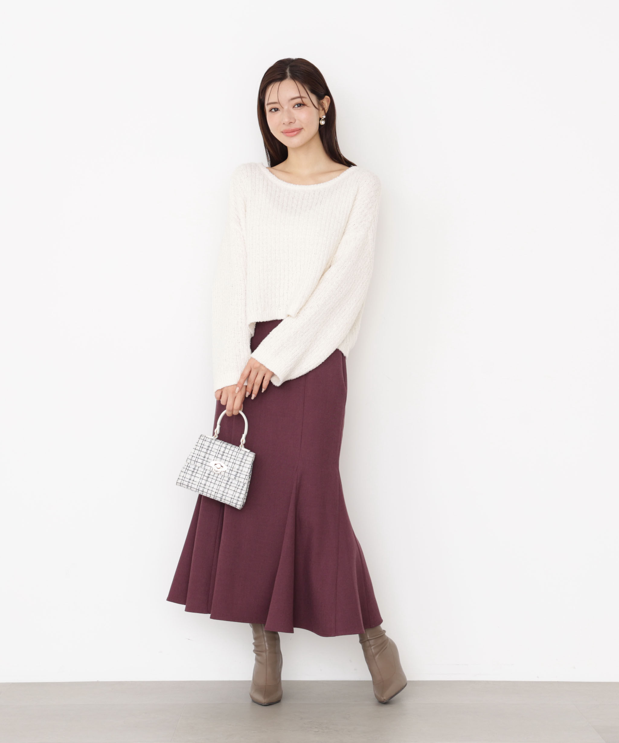 PROPORTION BODY DRESSING「フィルムモール短丈ニット 25AW」|ニット・セーター|