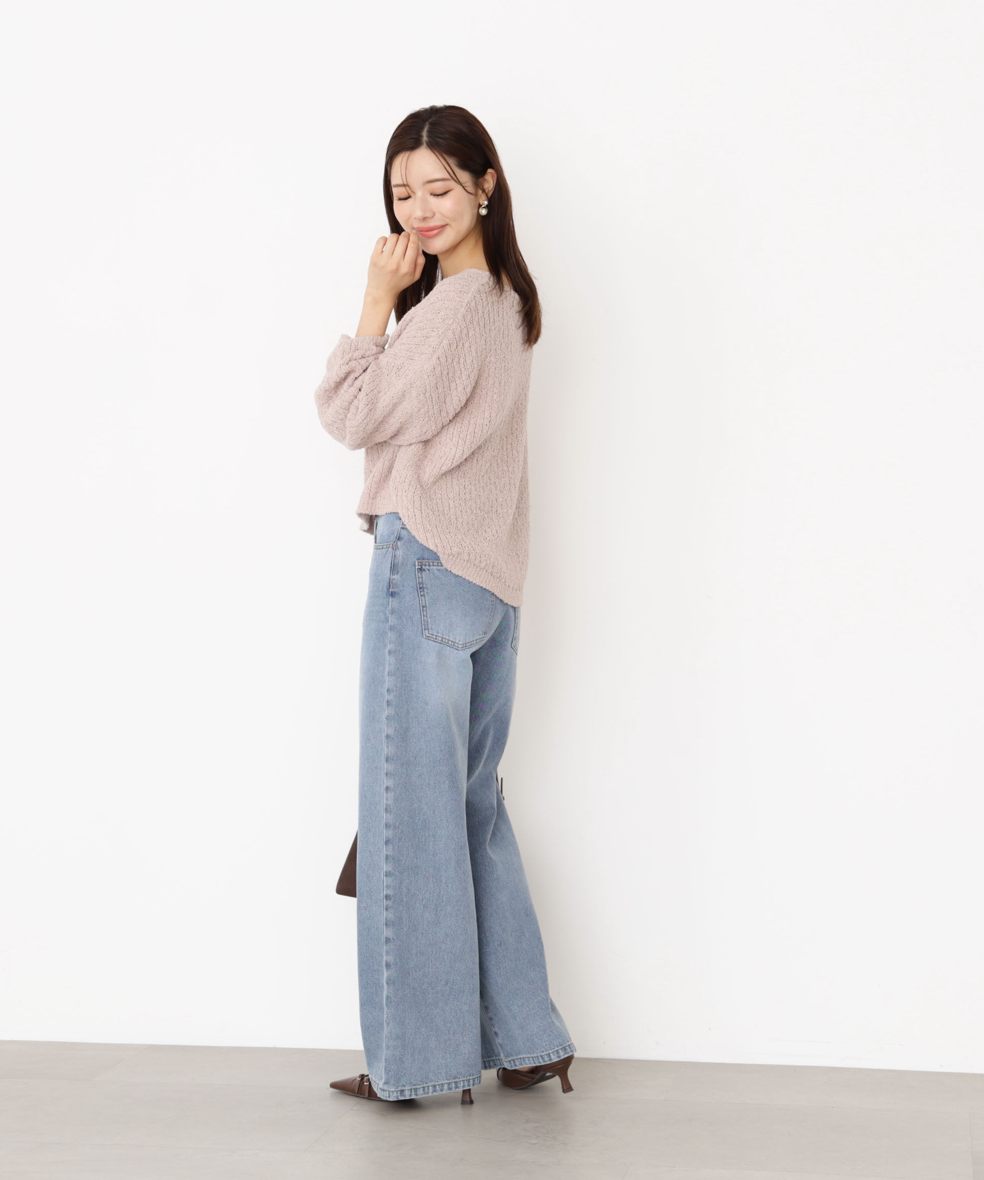 PROPORTION BODY DRESSING「フィルムモール短丈ニット 25AW」|ニット・セーター|