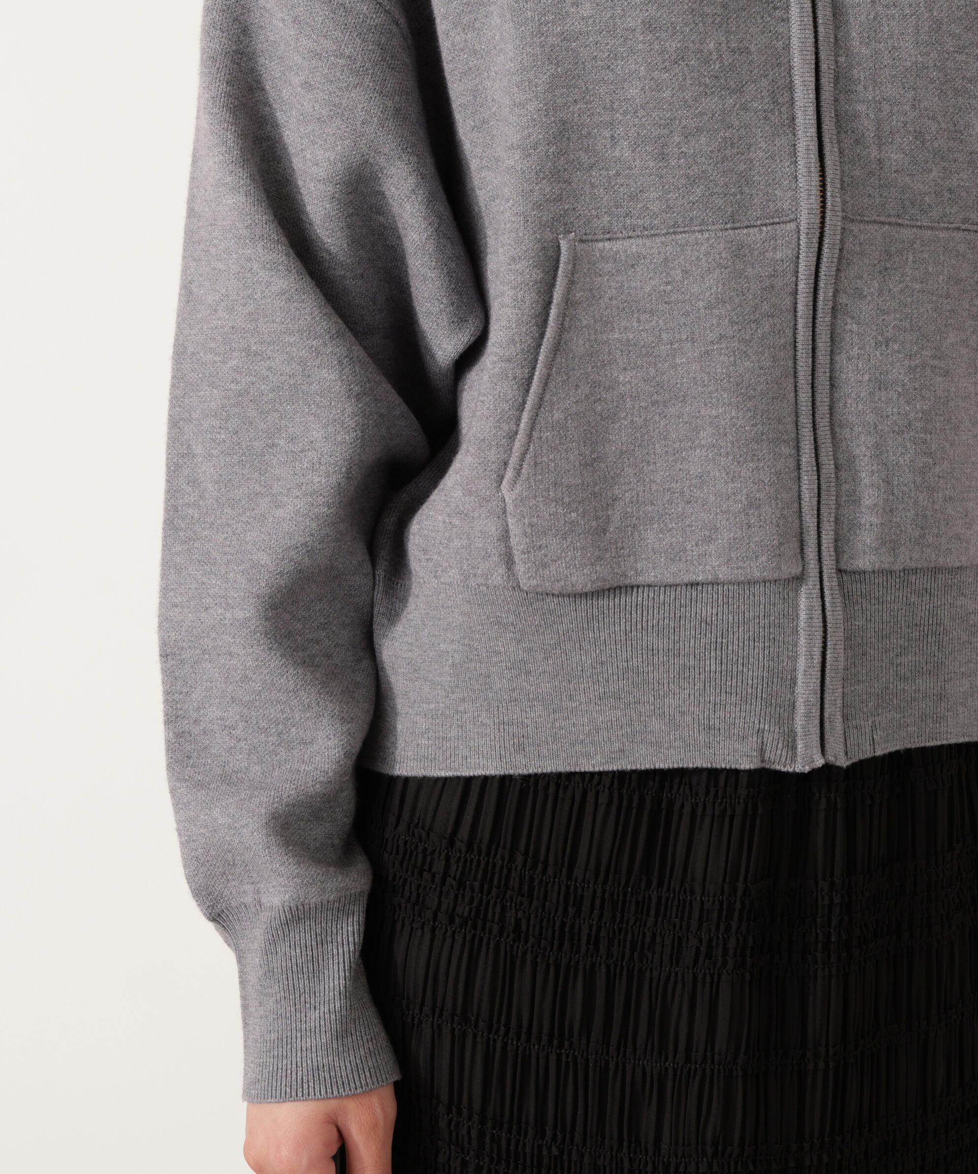 PROPORTION BODY DRESSING「エコファー付きニットパーカー 25AW」|ニット・セーター|