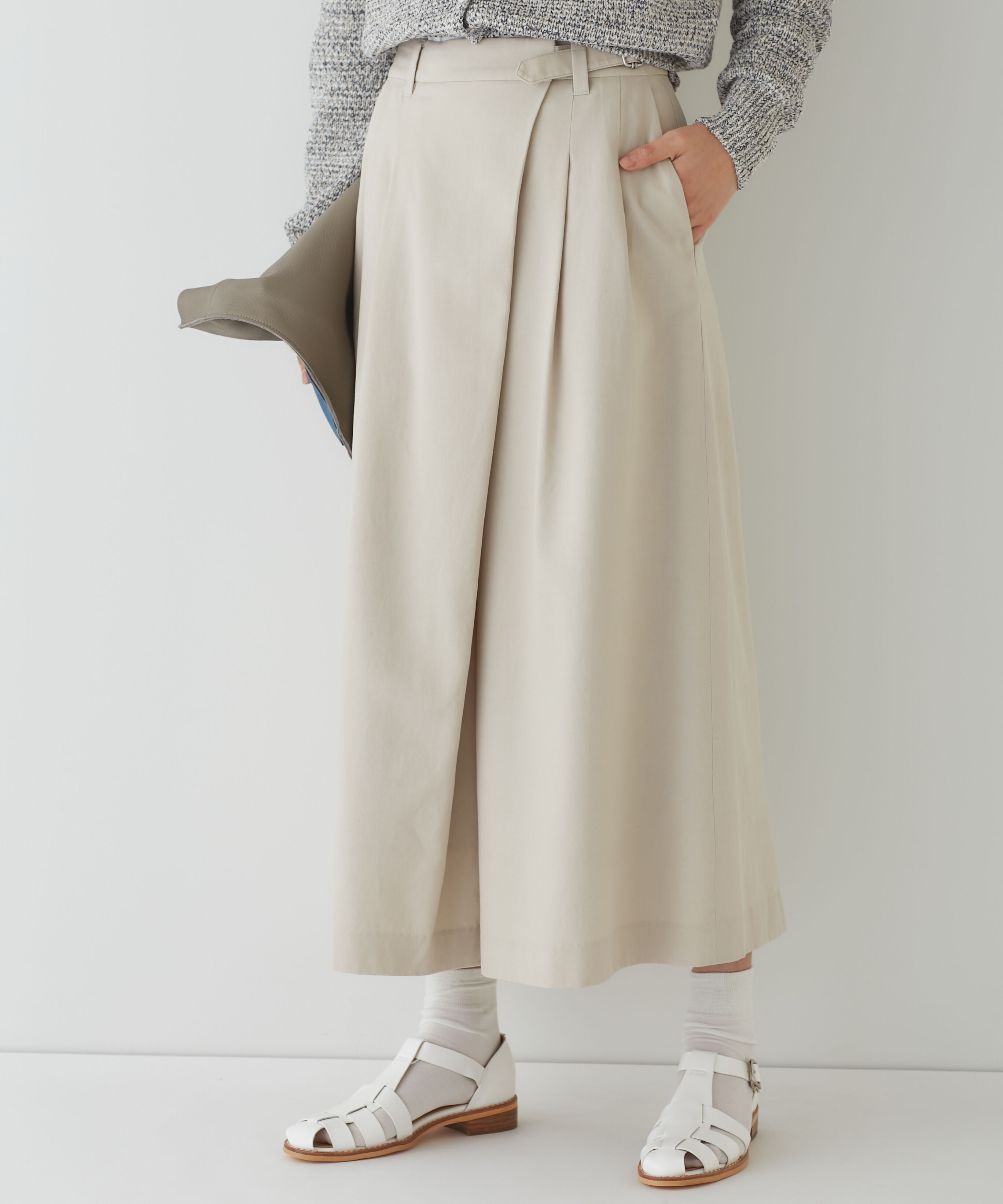  「◆ドビーオックススカーチョ」|スカート|グレージュ2