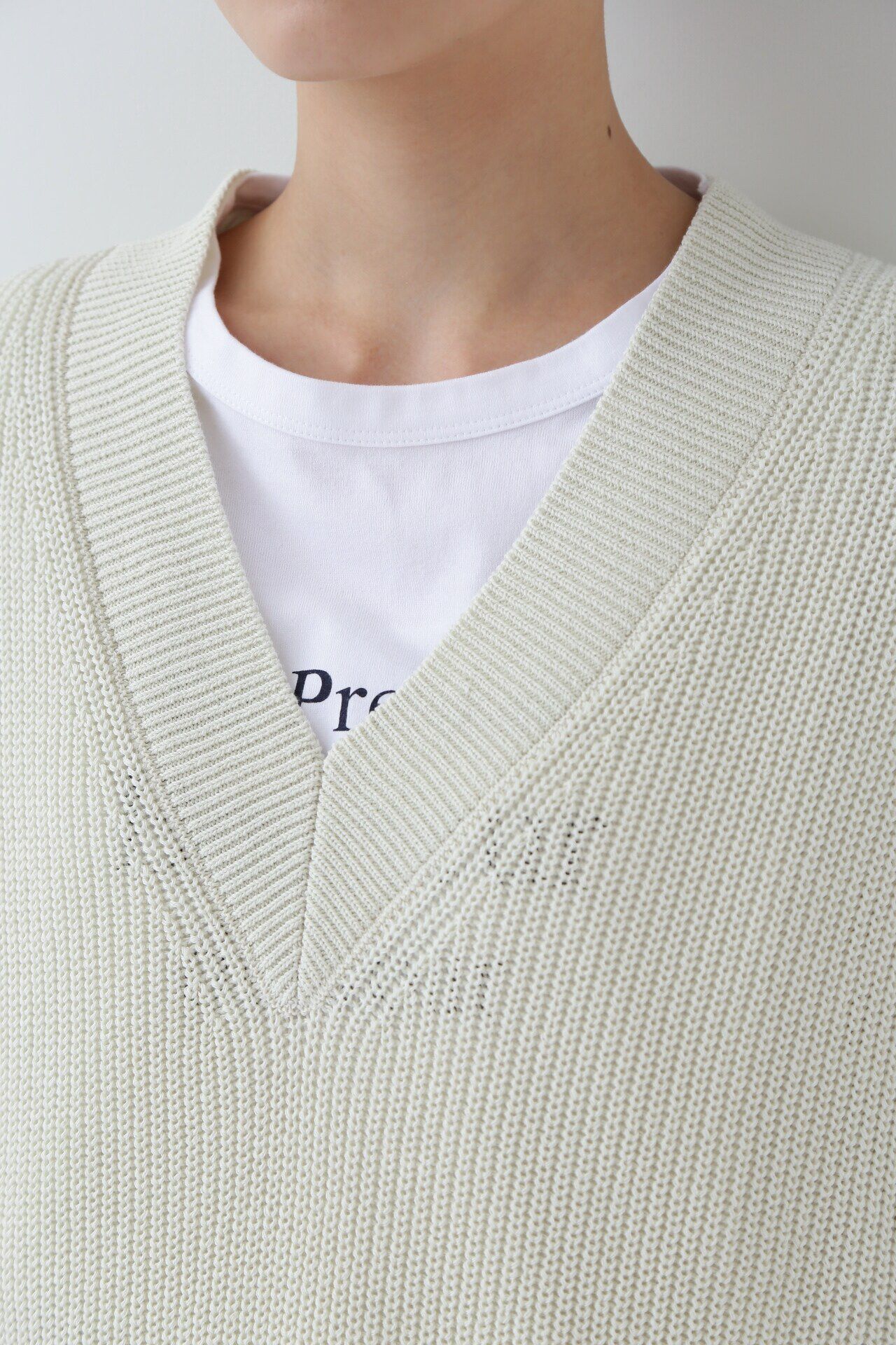  「◆ライン入りコットン片畦ニットベスト」|ニット・セーター|