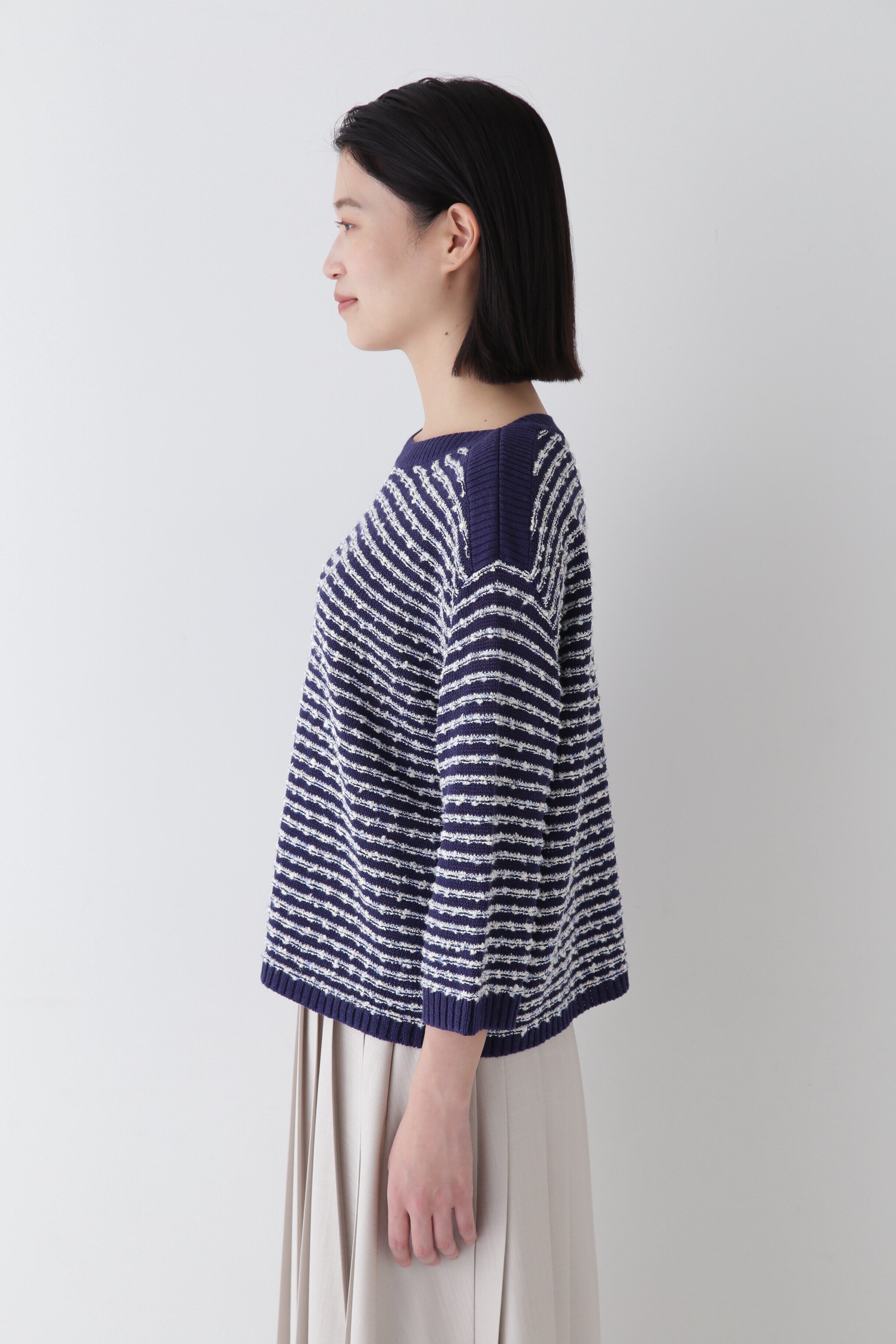  「◆【ウォッシャブル】MIXヤーンガーターボーダープルオーバー」|ニット・セーター|