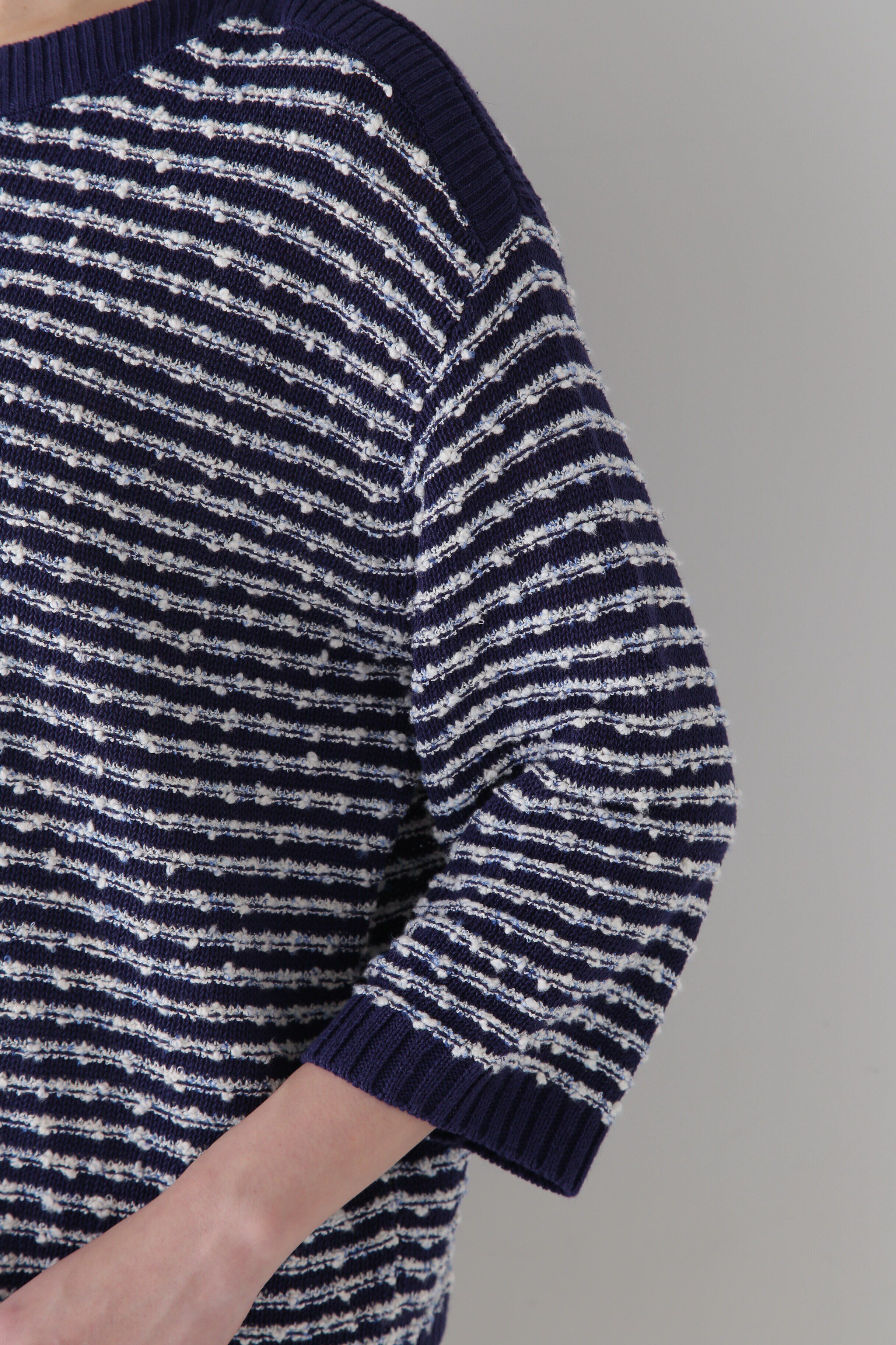  「◆【ウォッシャブル】MIXヤーンガーターボーダープルオーバー」|ニット・セーター|