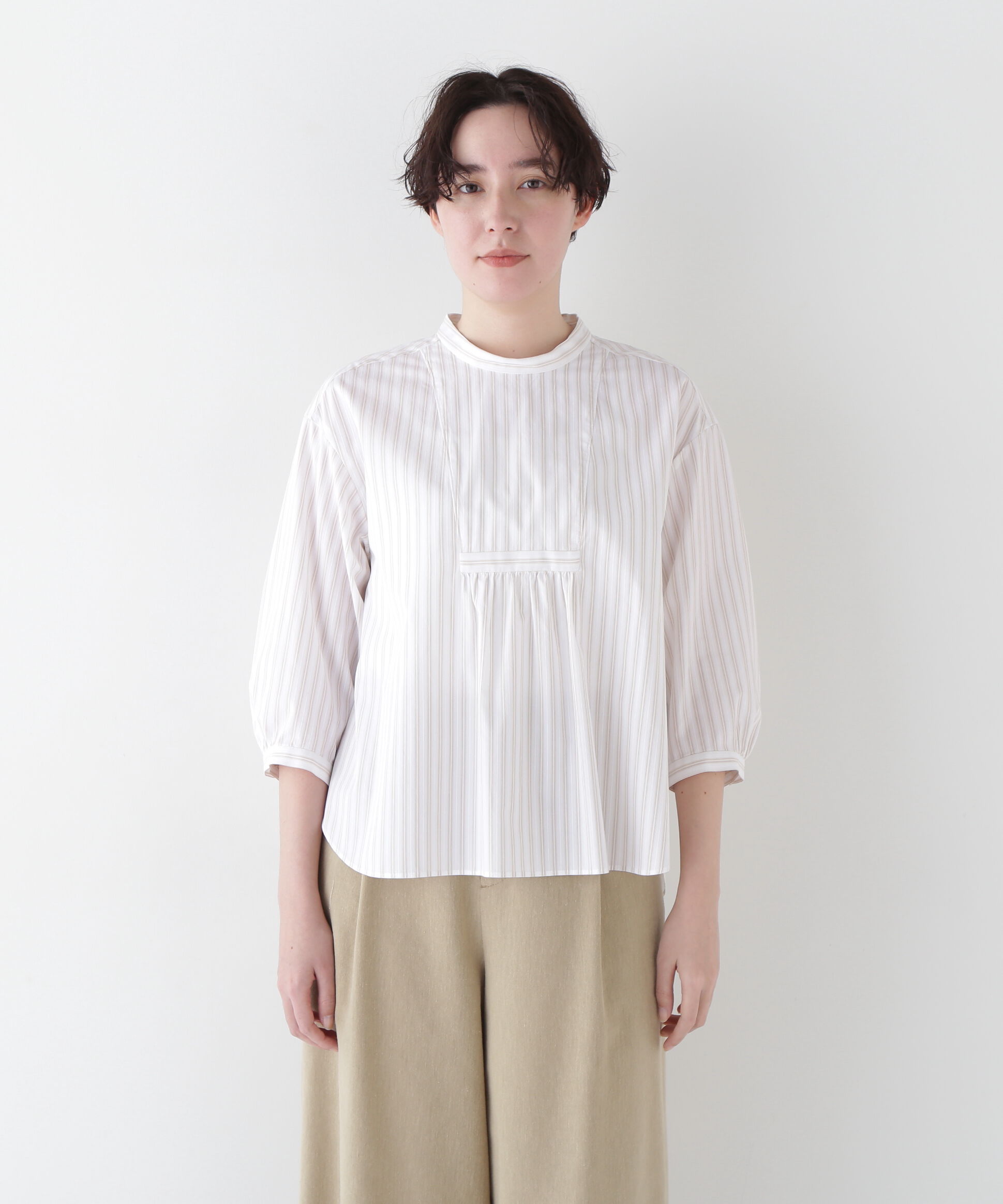  「◆ドビーストライプブラウス」|シャツ・ブラウス|