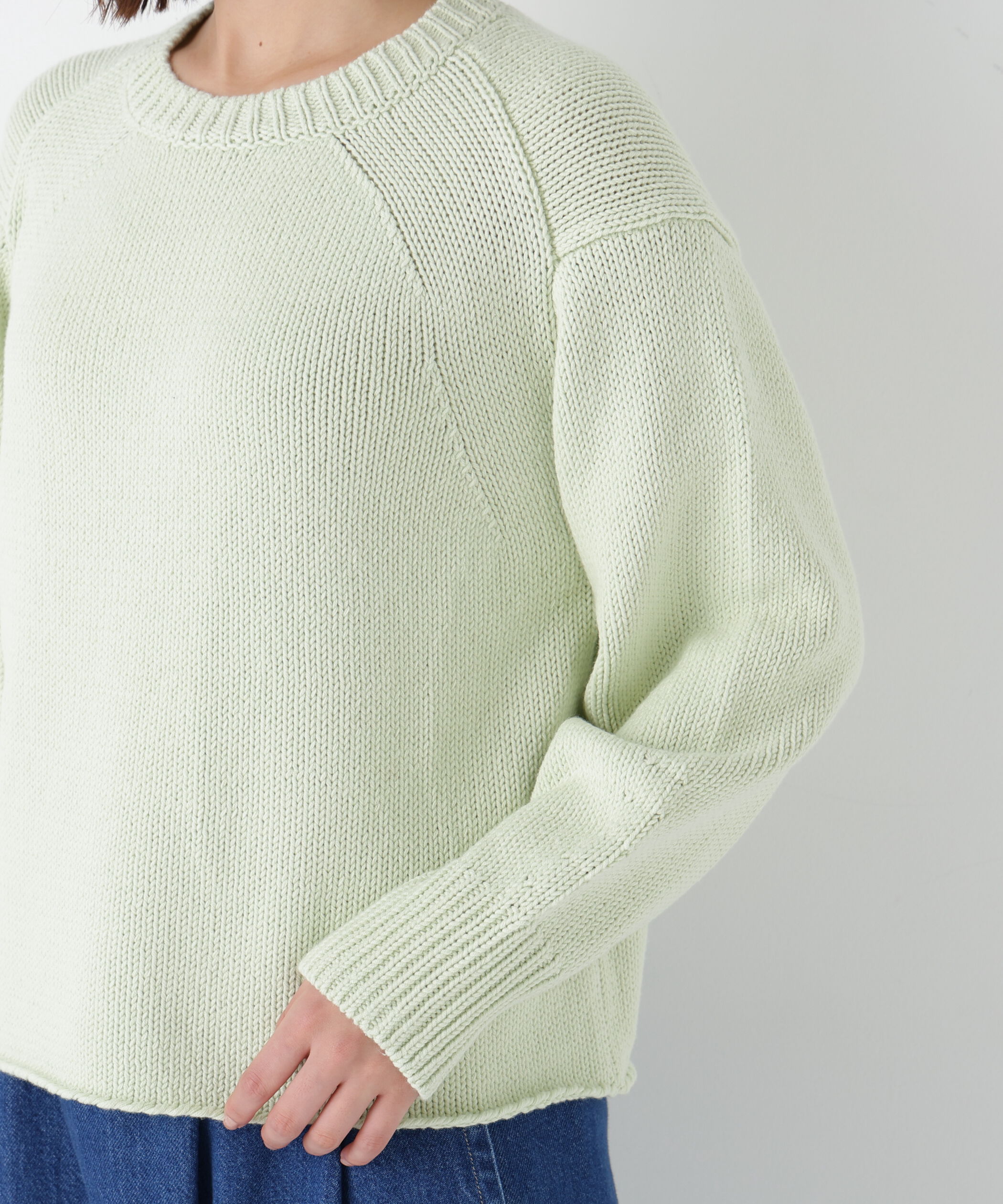  「◆コットンミックスローゲージニットプルオーバー」|ニット・セーター|