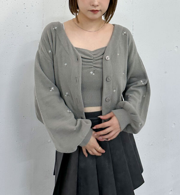 archives「フラワー刺繍ニットＣＤアンサンブル」|カーディガン|