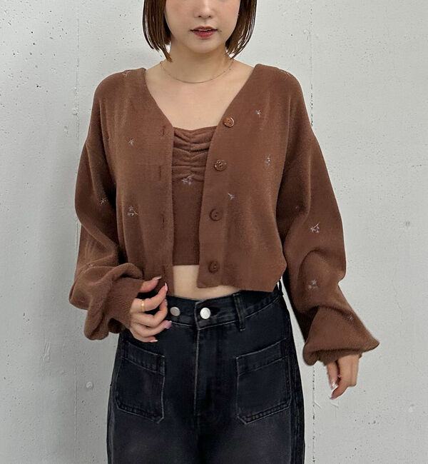 archives「フラワー刺繍ニットＣＤアンサンブル」|カーディガン|