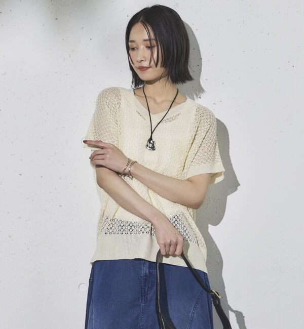 Doux archives「スパンコールメッシュニット」|ニット・セーター|