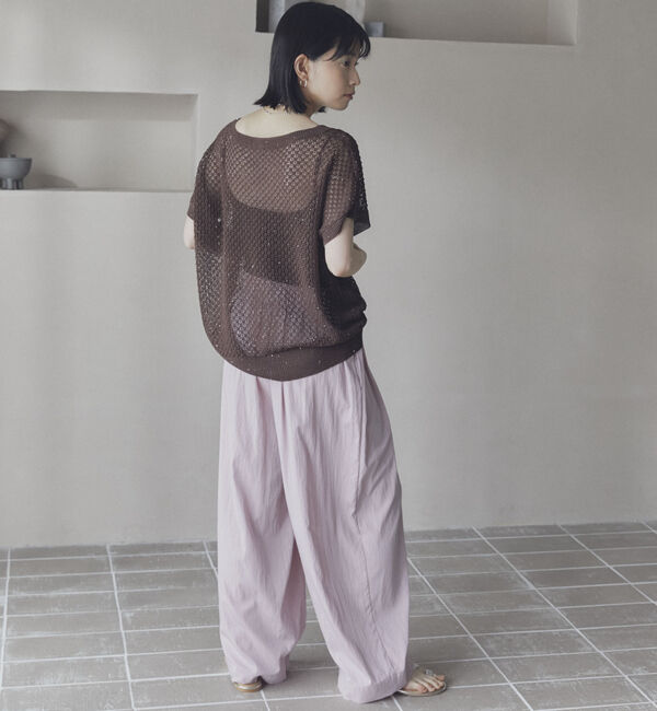 Doux archives「スパンコールメッシュニット」|ニット・セーター|