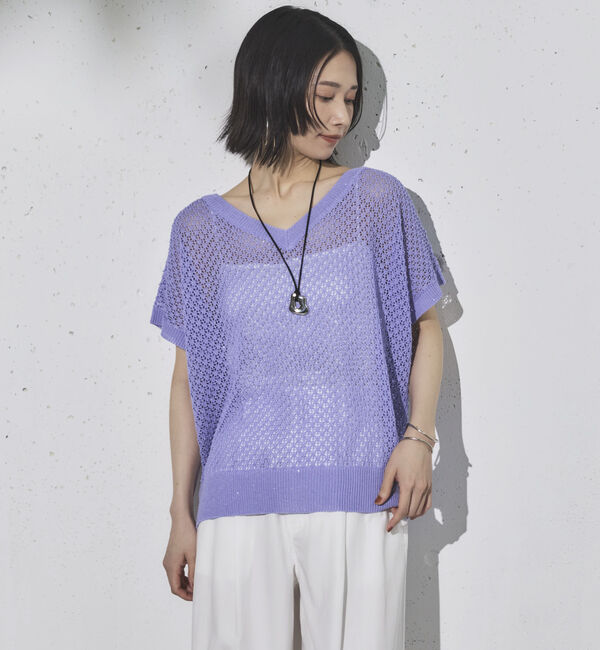 Doux archives「スパンコールメッシュニット」|ニット・セーター|