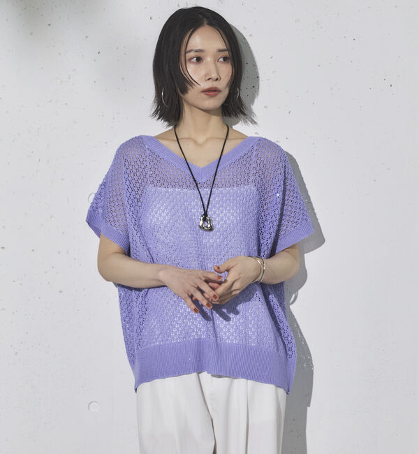 Doux archives「スパンコールメッシュニット」|ニット・セーター|