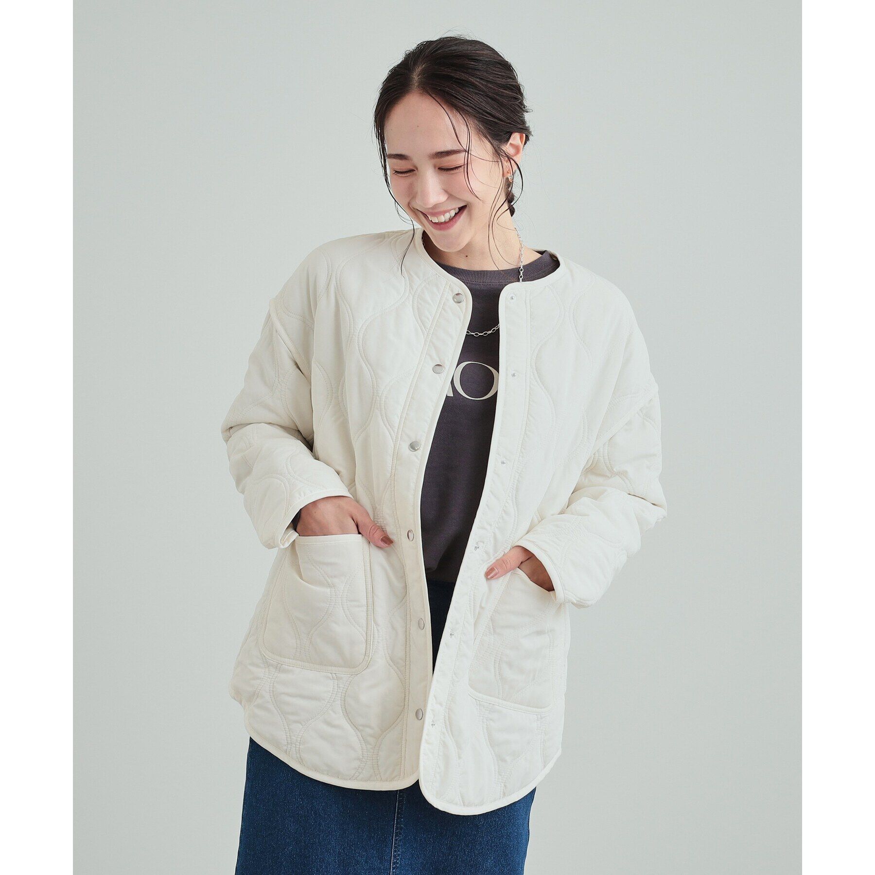 SHOO･LA･RUE「【高レビュー/撥水/吸湿発熱】大人が着たい オーバーキルトブルゾン」|ブルゾン・スタジャン|