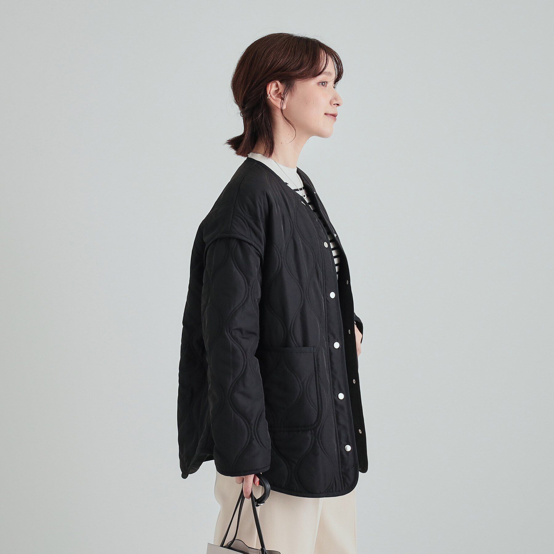SHOO･LA･RUE「【高レビュー/撥水/吸湿発熱】大人が着たい オーバーキルトブルゾン」|ブルゾン・スタジャン|