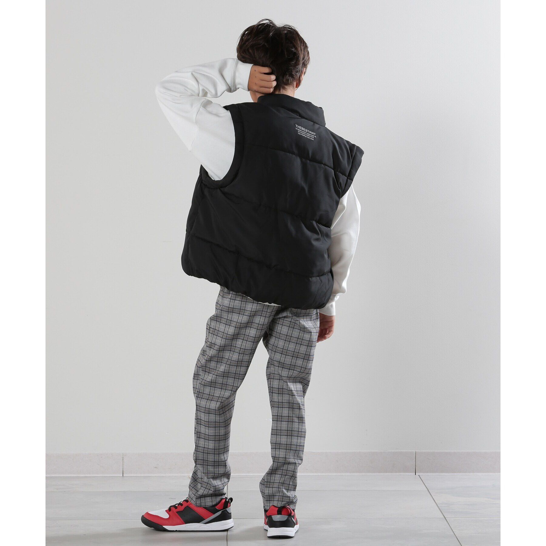 SHOO･LA･RUE「【110-140cm/撥水/男女兼用】お袖取り外し2WAY中綿ブルゾン」|ブルゾン・スタジャン|